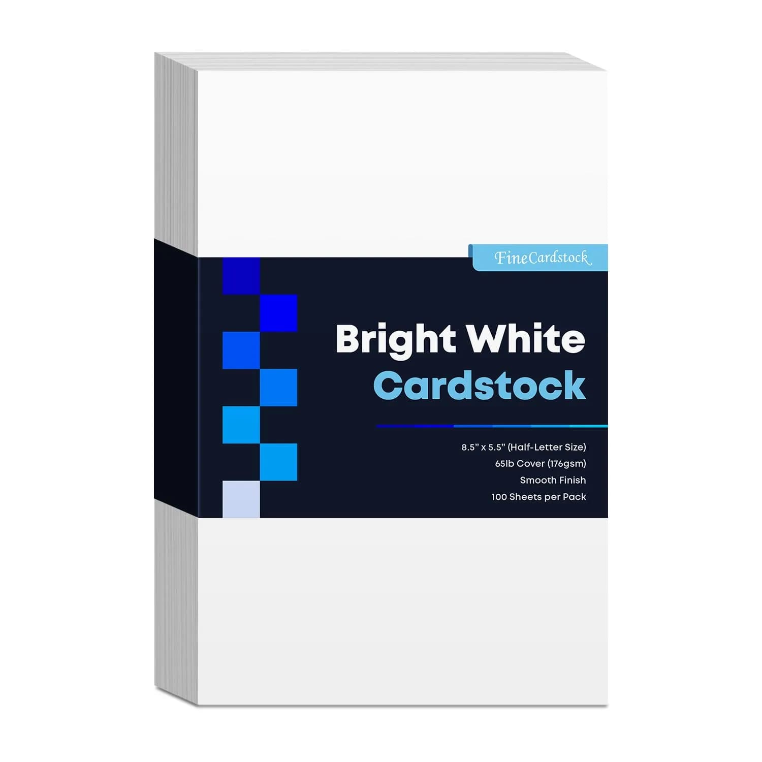 S Superfine Printing Half Letter Size Cardstock 8.5” x 5.5” Bright White 65lb Cover | Perfect for Business & Arts