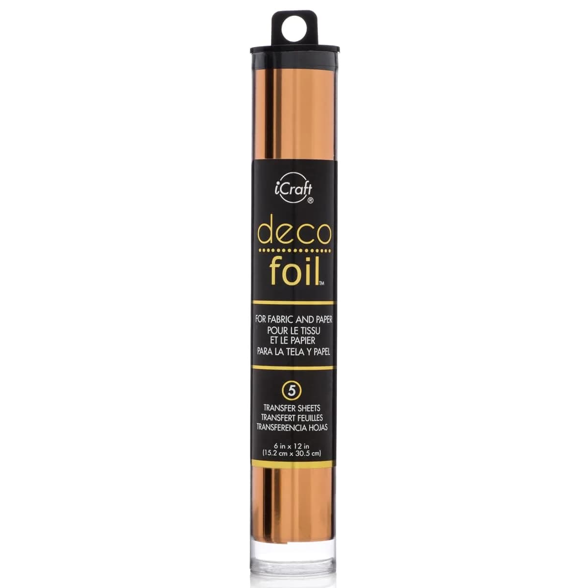 iCraft Deco Foil Transfer Sheets Copper 15.2 cm x 30.5 cm (6" x 12") | 5 Sheets for Paper, Fabric, Wood - main product image