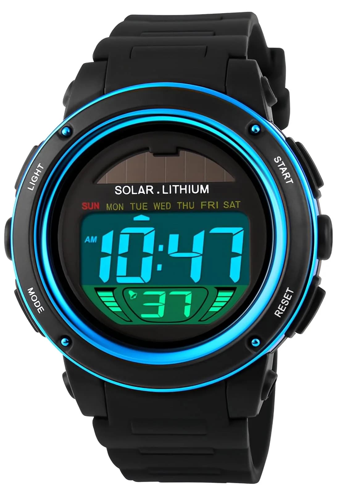 MASTOP Solar Watch Black LED Digital Military Waterproof Sports Watch 40mm (1.57in)