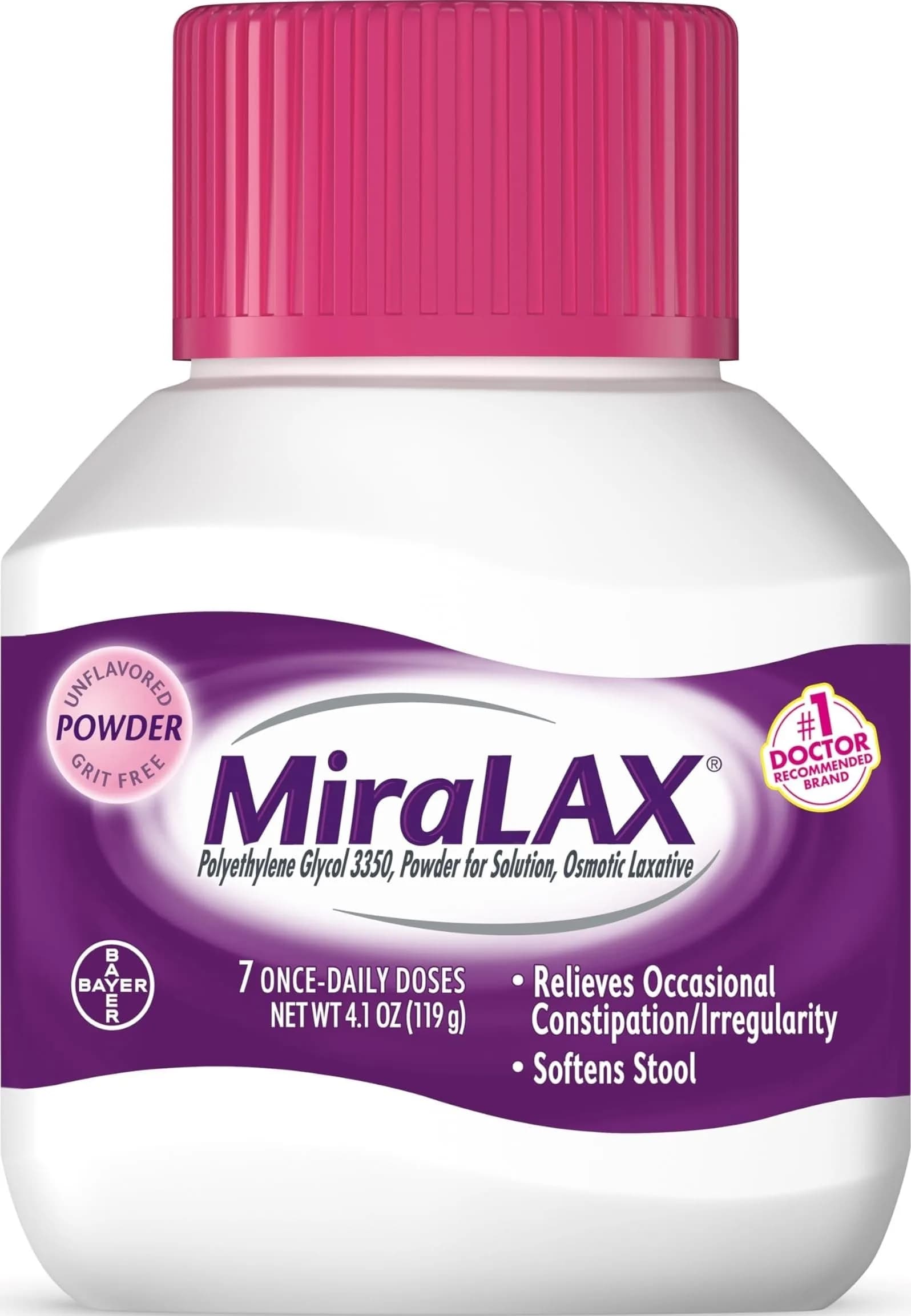 MiraLAX Gentle Constipation Relief Powder 116 g (4.1 oz) | Osmotic Laxative for Adults - main product image