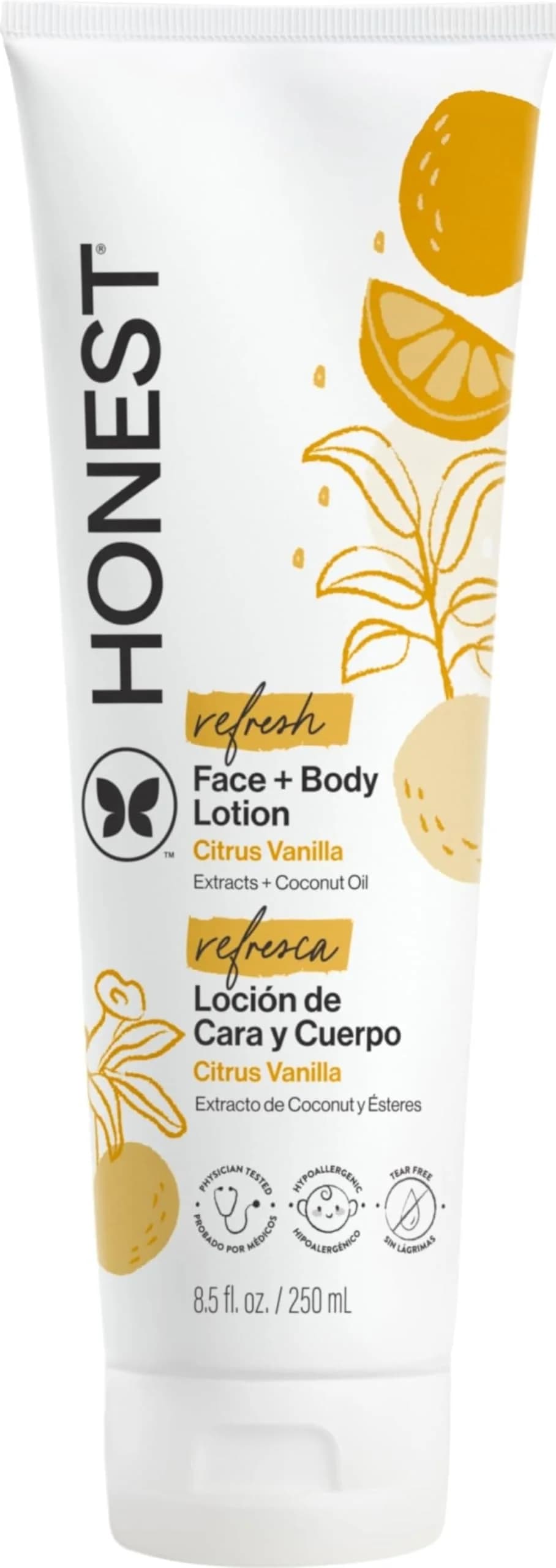 The Honest Company Body Lotion Citrus Vanilla Refresh 251ml (8.5 fl oz) | Hypoallergenic & Dermatologist Tested - main product image