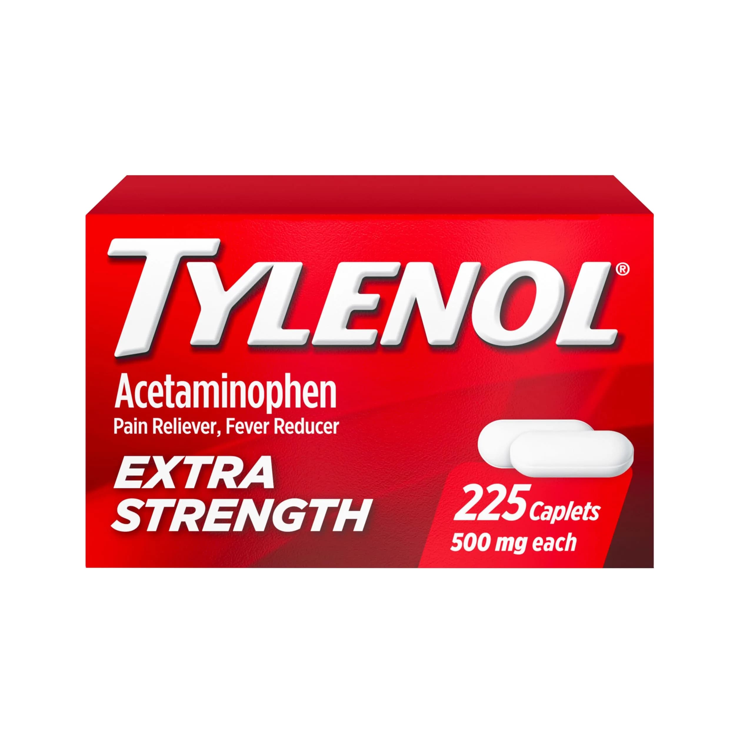 Tylenol Extra Strength Caplets, 500 mg Acetaminophen, 225 Count | Fast Pain Relief & Fever Reduction - main product image