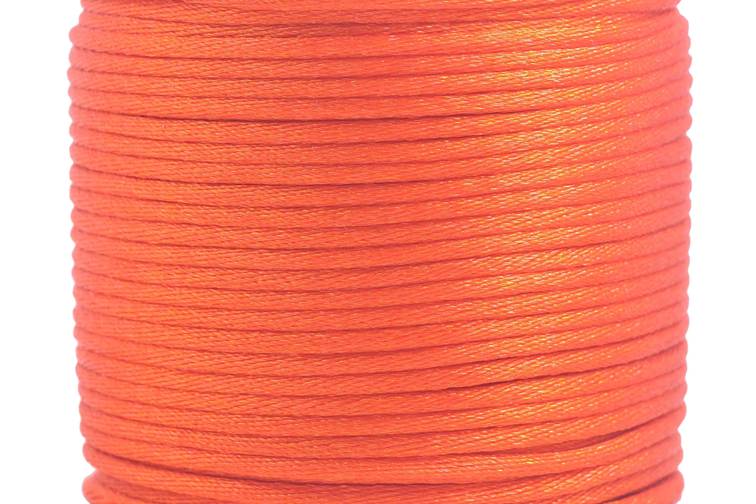 KONMAY 50 Yards 2.0mm Nylon Rattail Satin Silk Beading String for Chinese Knotting, Kumihimo, Jewelry, Macramé, Orange | Strong, Flexible & Durable