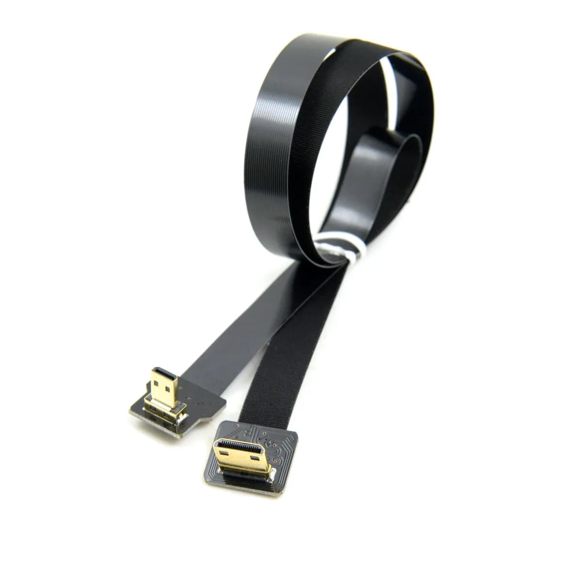 cablecc 90 Degree Down Angled FPV Micro HDMI Male to Mini HDMI 50cm | Flexible Gimbal Connection for GOPRO - main product image