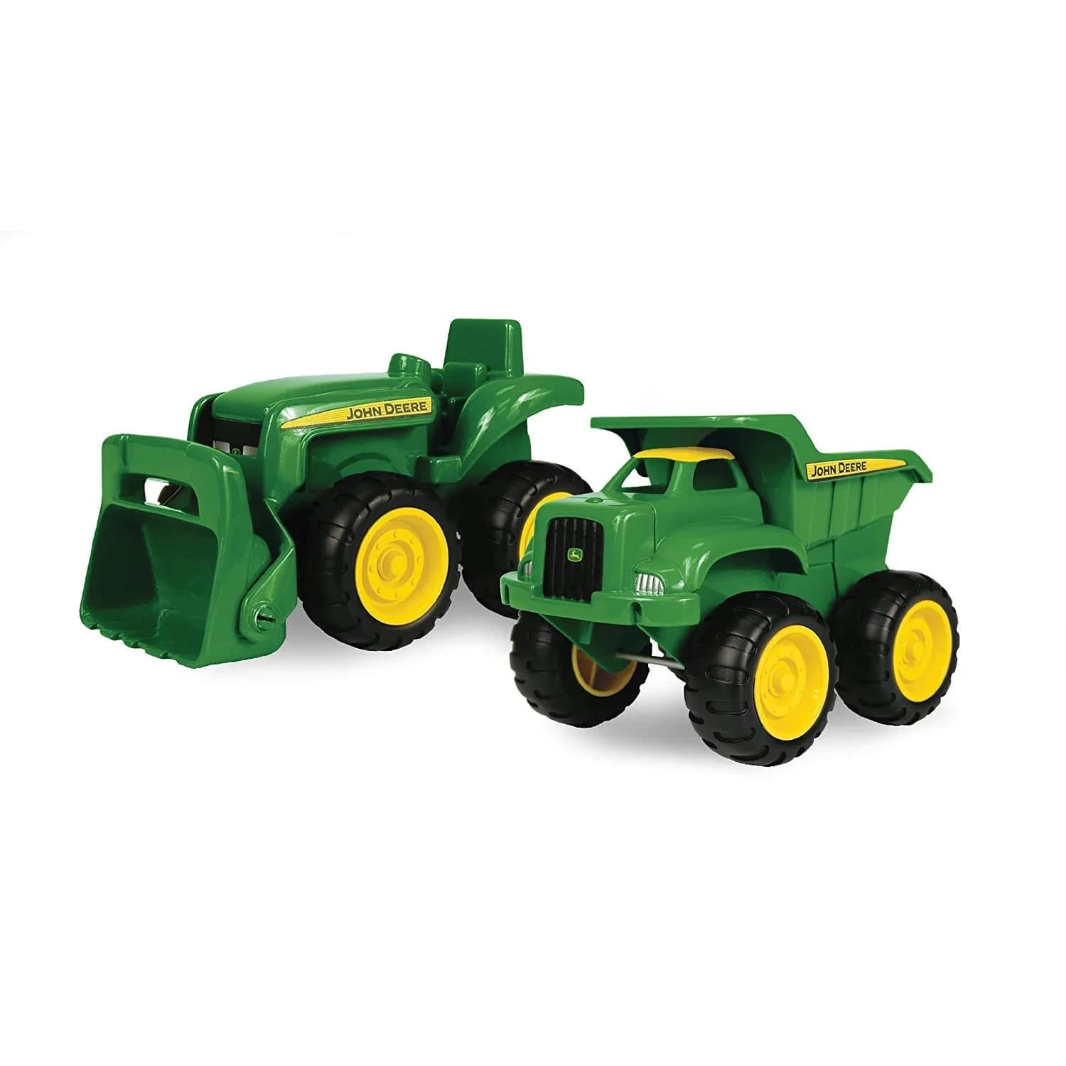 TOMY John Deere Sandbox Vehicle Set Dump Truck and Tractor 2-Pack | Officially Licensed Toy - main product image