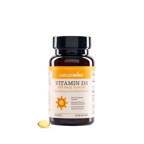 NatureWise Vitamin D3 5000 IU (125 mcg) 90-Day Supply | Gluten-Free, Non-GMO, NSF Certified - main product image