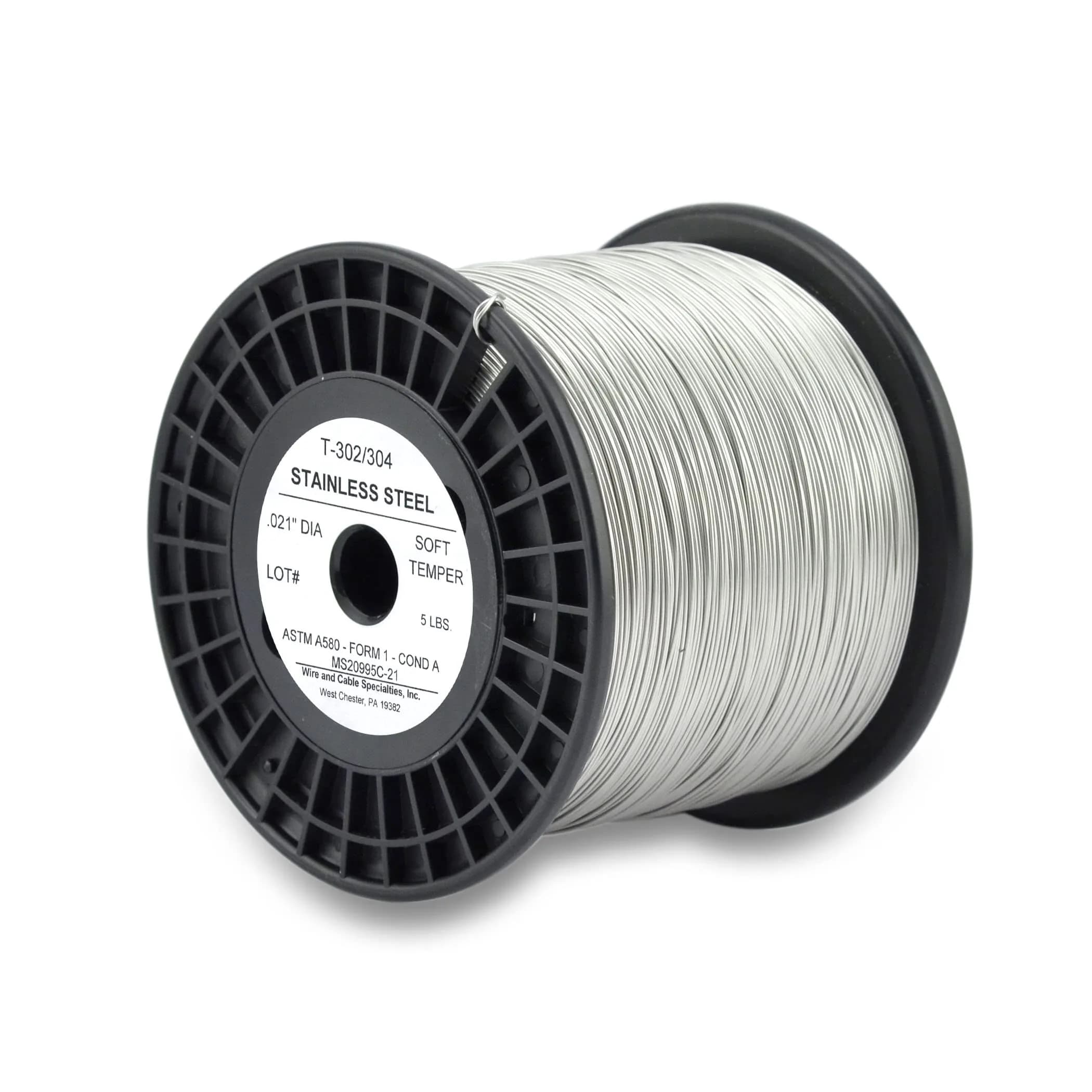 WCS .021 Stainless Steel Safety Lock Wire, T302/304, 2.27 kg (5 lb) | Corrosion-Resistant Mechanics Wire for Aircraft, Automotive, & Industrial Use - main product image