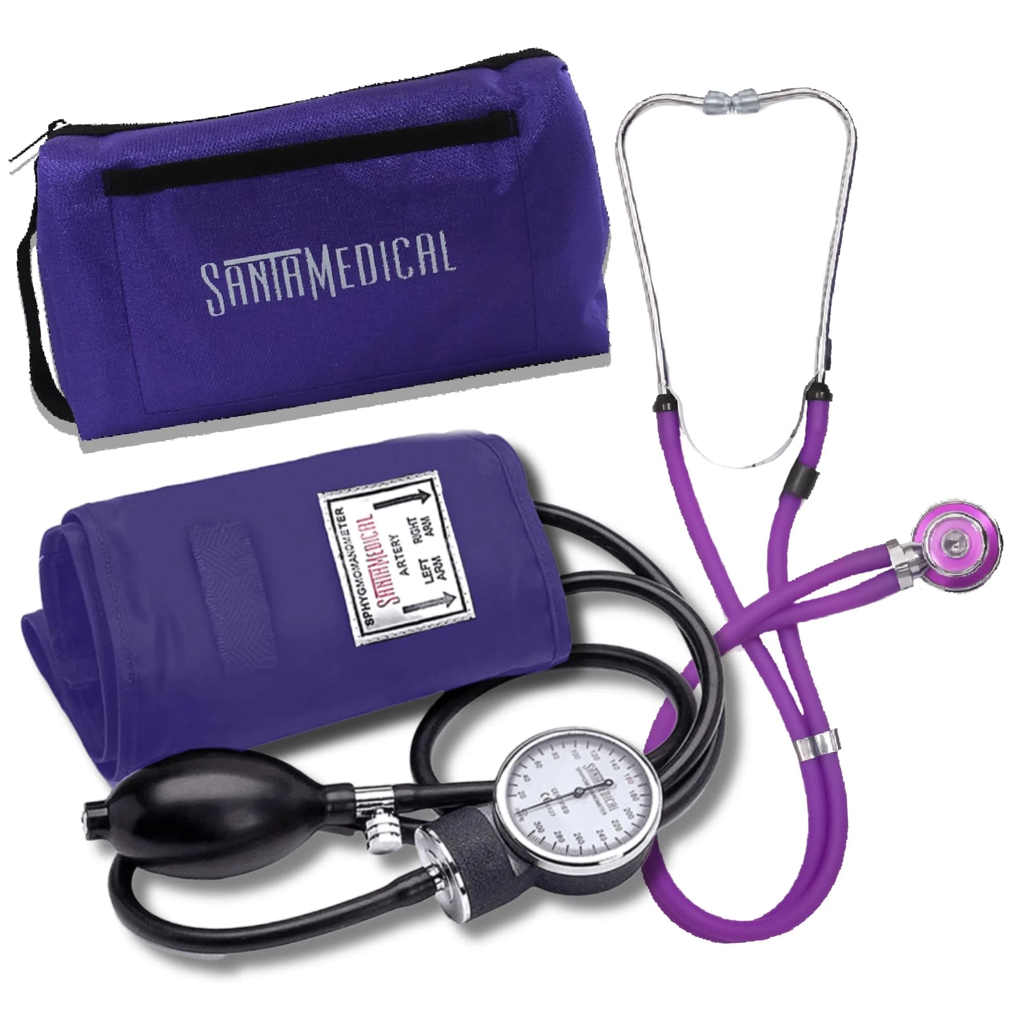 Santamedical Aneroid Sphygmomanometer with Stethoscope - Purple, 0.01 oz (0.28 g) | Accurate Manual BP Monitor for Home & Professionals - main product image