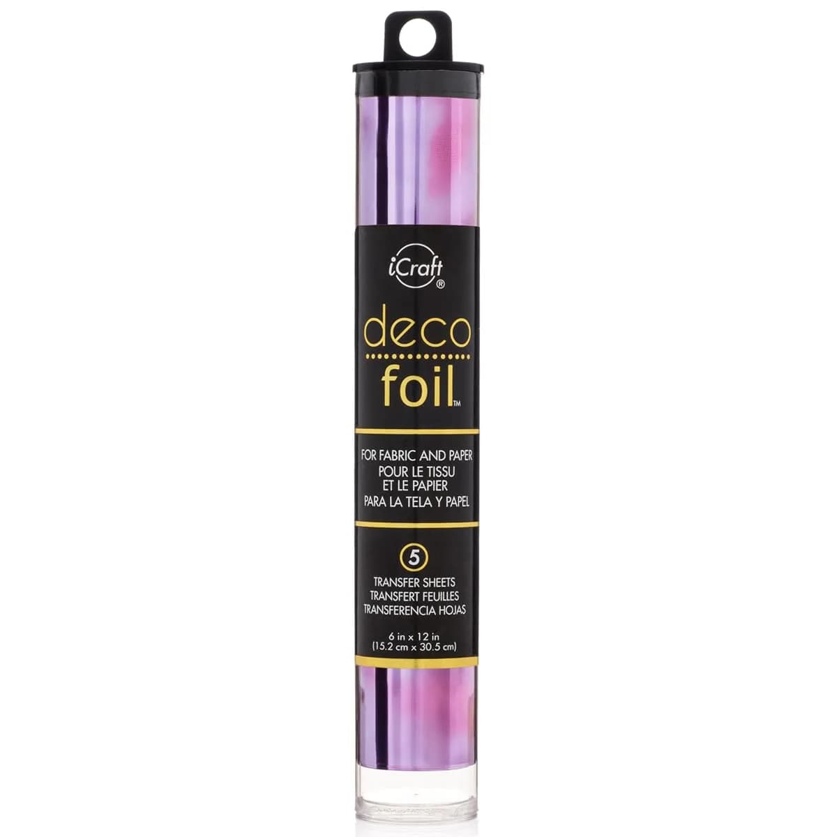 iCraft Deco Foil Transfer Sheets Amethyst Watercolor 15cm x 30cm (5 Sheets) | Vibrant Metallic Shine for Crafts - main product image