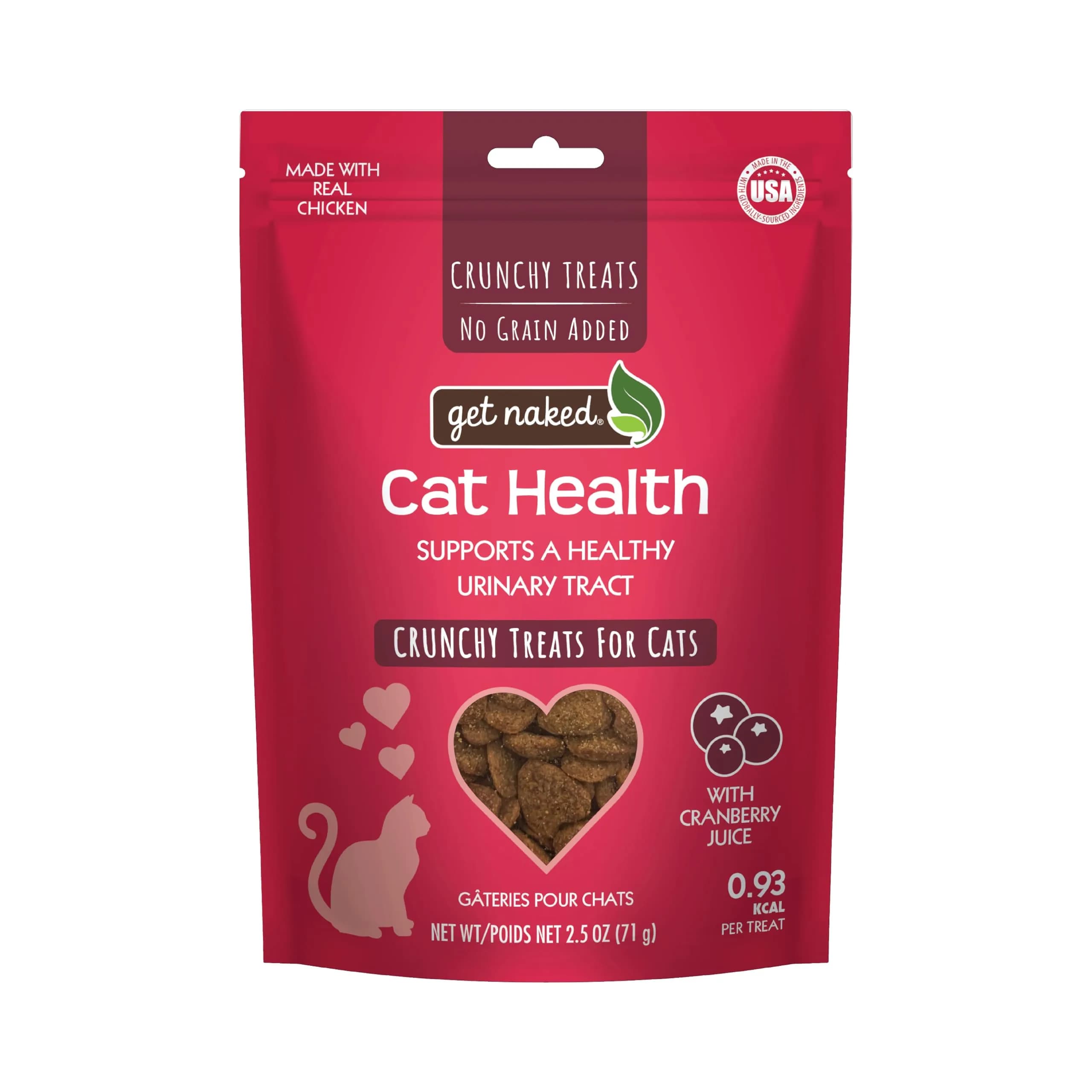 Get Naked Biteables Daily Crunchy Cat Treats for Skin Health, Cranberry Flavor, 2.5oz (70.87 g) | Functional Grain-Free Cat Snacks - main product image