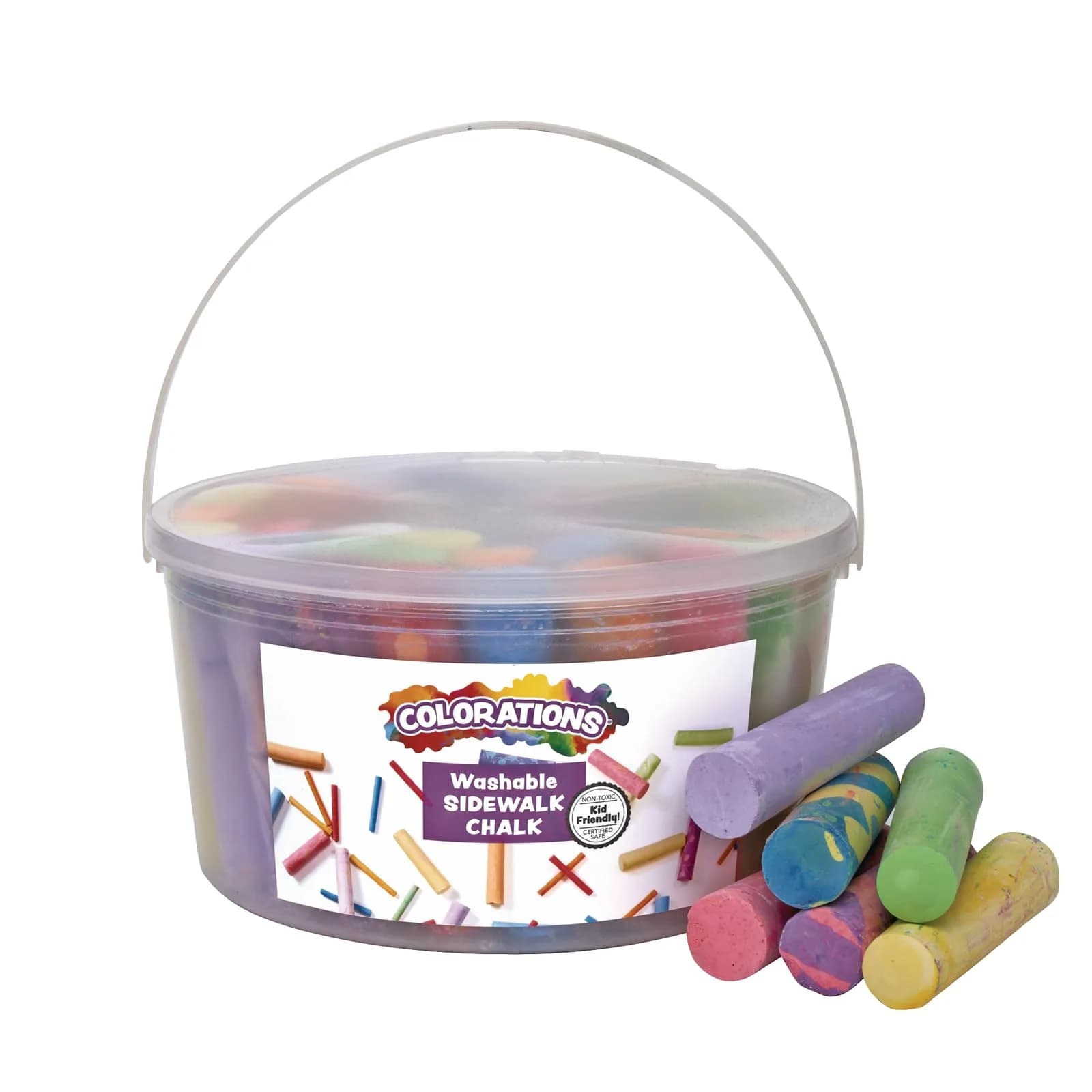 Colorations Sidewalk Chalk Jumbo Bulk Set with Patterns, 50 Count - main product image