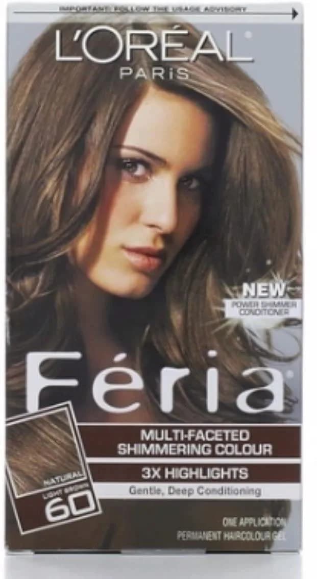 L'Oreal Paris Feria Multi-Faceted Shimmering Color 60 Light Brown | Bold, Brilliant Highlights (120c)