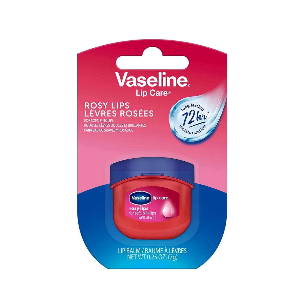 Vaseline Lip Therapy Rosy Lips 0.25 Ounce Single Tin | Healing Lip Balm for Dryness - main product image