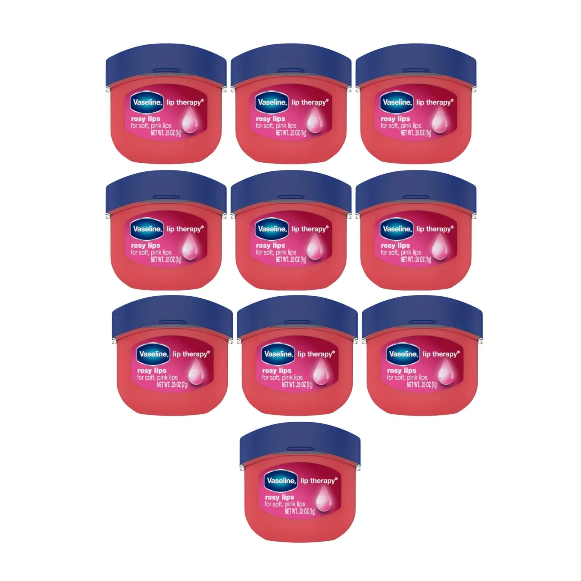 Vaseline Lip Therapy Rosy Lips 0.25 Ounce (Pack of 10) Balm for Dry Lips - main product image