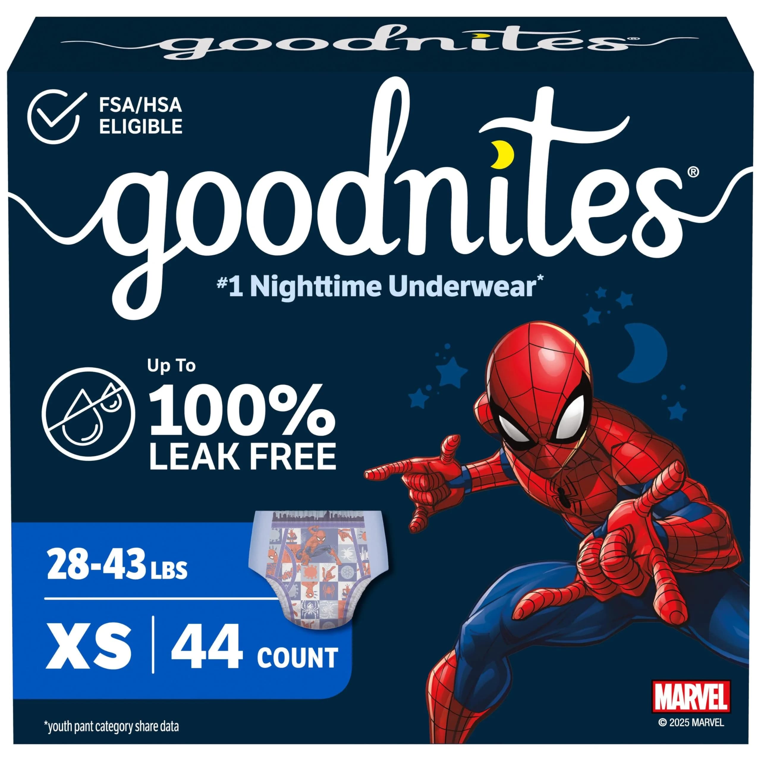 GoodNites Boys' Nighttime Underwear, Extra Small (28-43 lbs) | USA Imported Leak-Free Protection - main product image