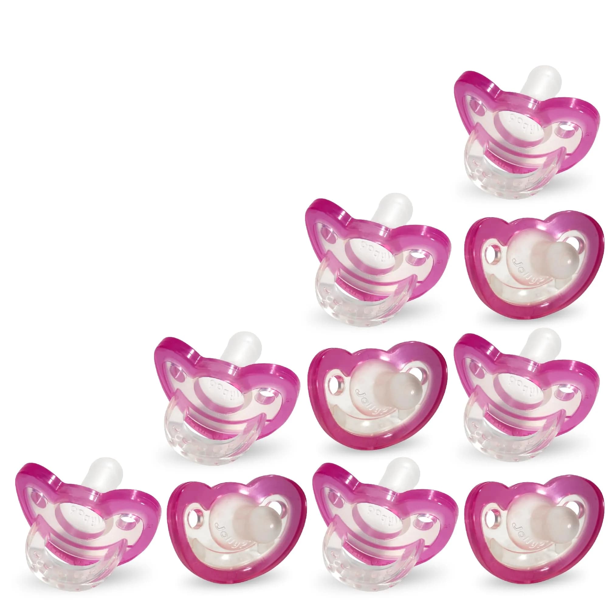 RAZBABY JollyPop Pacifier 2 Pack Pink | Natural Orthodontic Nipple, 3+ Months, USA Made - main product image