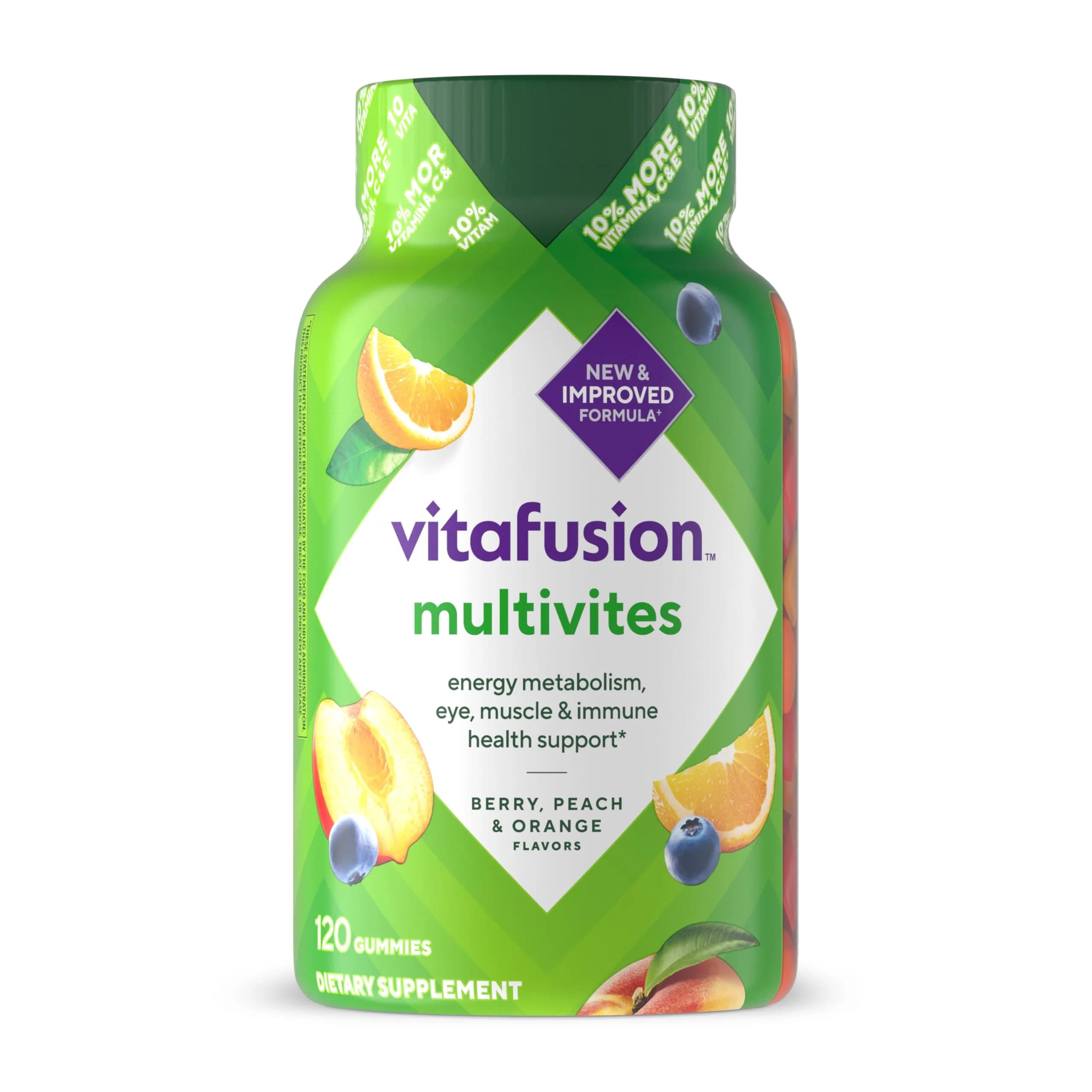 Vitafusion Multivitamin Gummies for Adults | 120 Count (40g) | Assorted Fruit Flavors | Gluten & Dairy Free - main product image