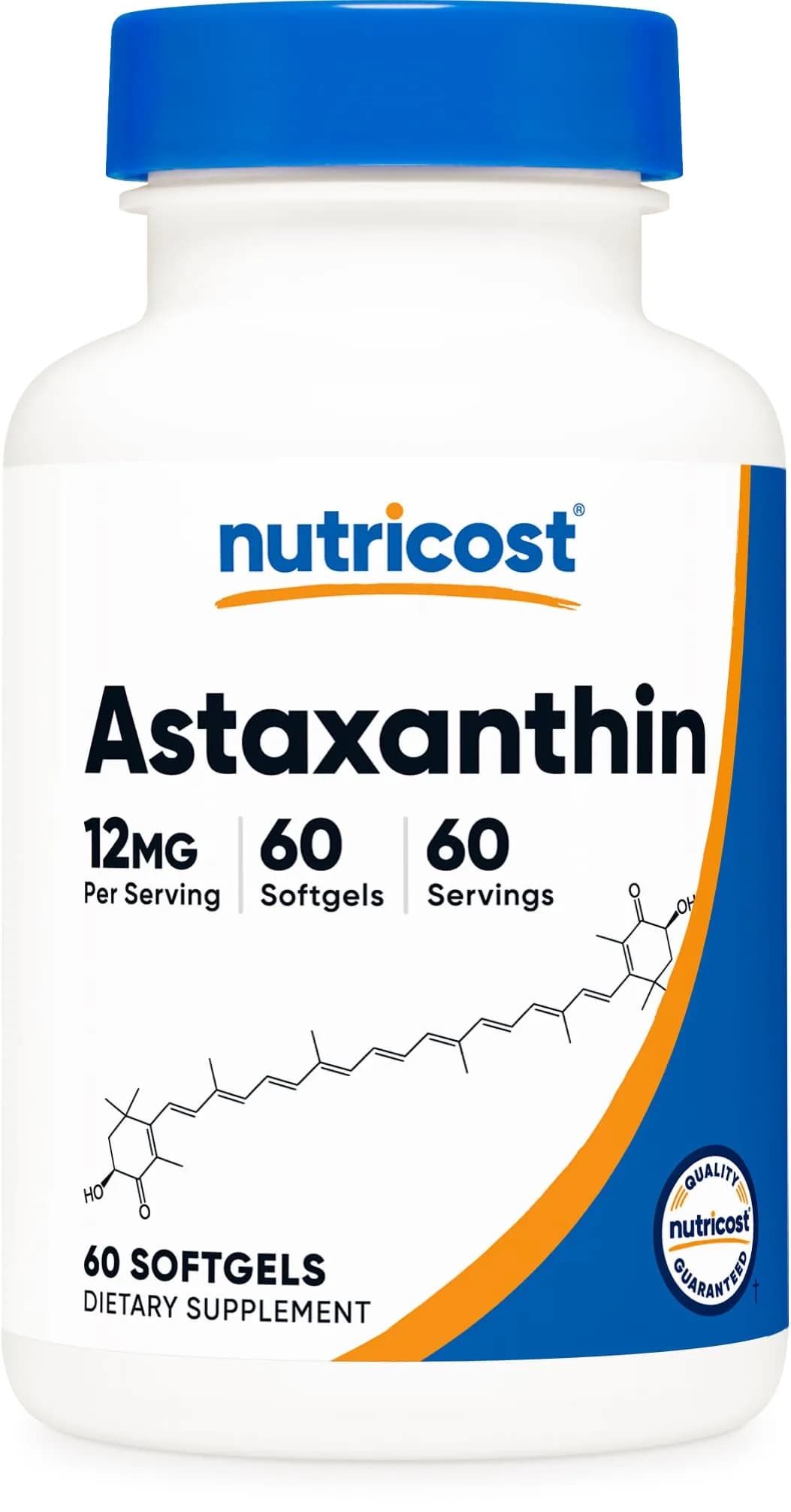 Nutricost Astaxanthin 12mg 60 Softgels | Antioxidant Supplement for Wellness - main product image