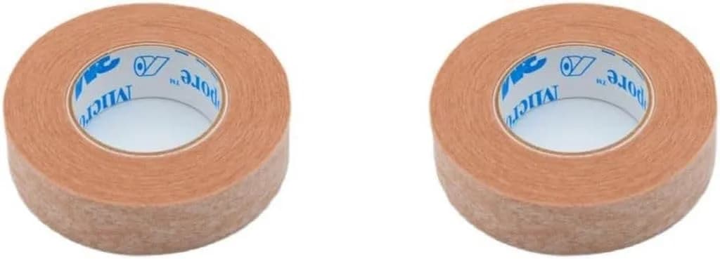 3M Micropore Tan Surgical Tape 0.5" Wide (2 Rolls) | Hypoallergenic Medical Tape - main product image