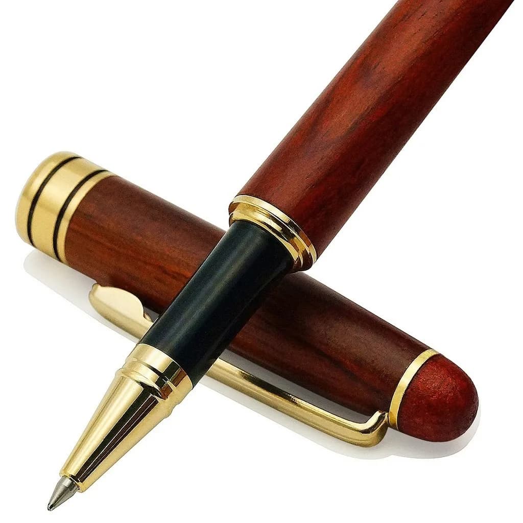 IDEAPOOL Rosewood Ballpoint Pen Set with 2 Black Refills | Natural Handcrafted Writing Instrument - main product image