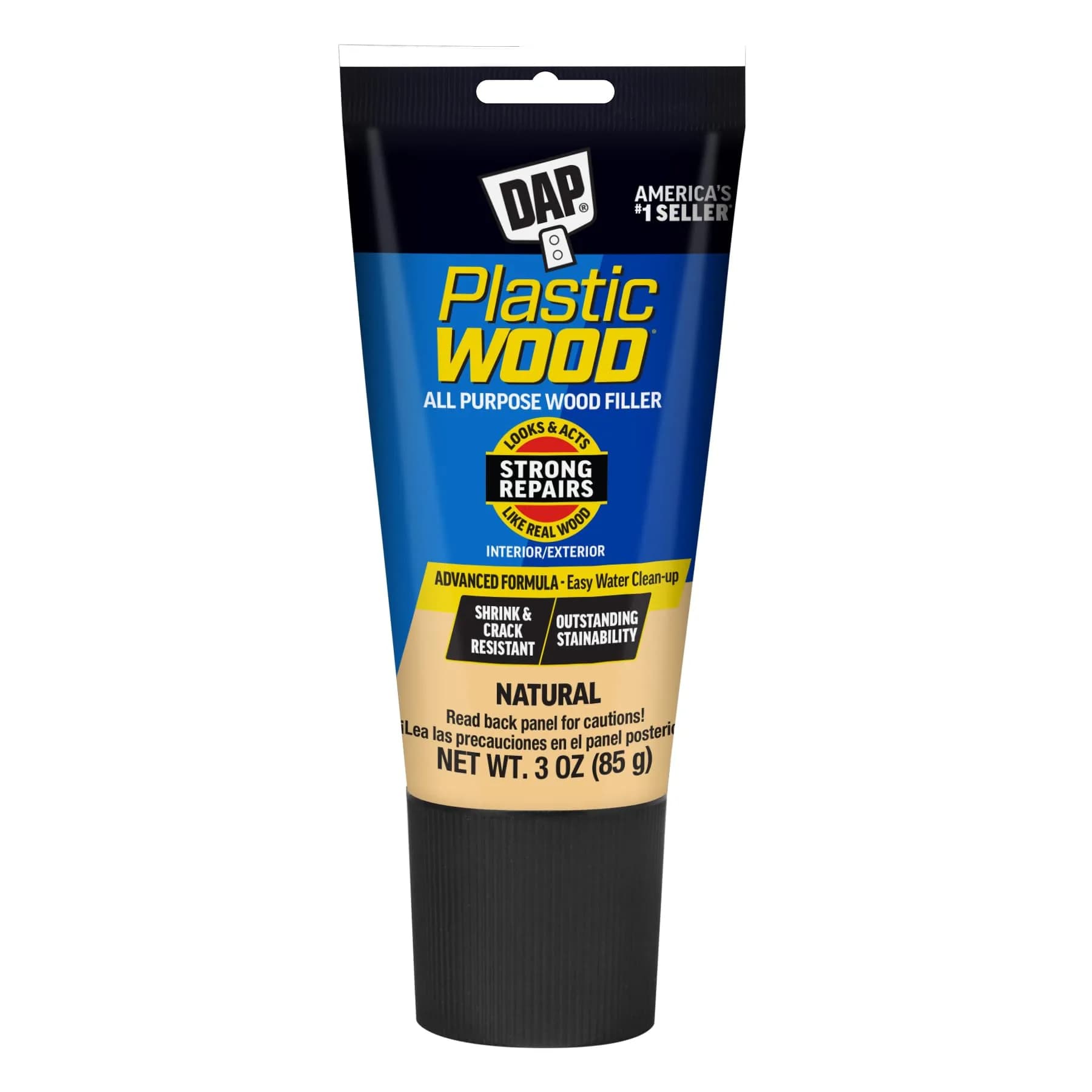 PLASTIC WOOD All Purpose Latex Wood Filler, Natural, 3 Oz | Shrink & Crack Resistant