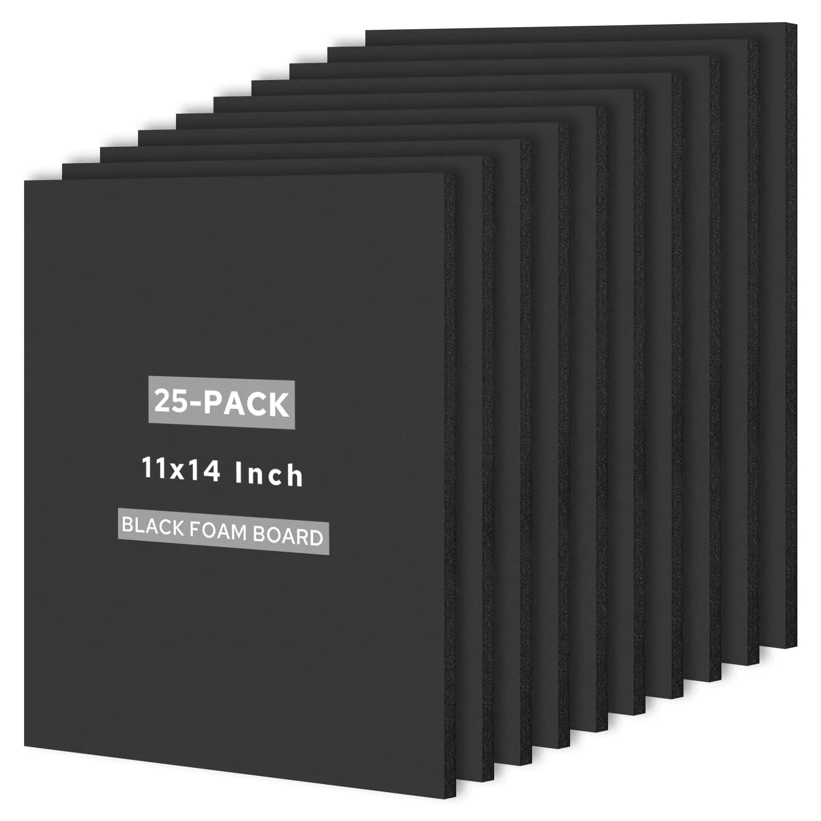 Golden State Art 25 Pack 11x14 Foam Boards 3/16Inch Thickness Black Foam Poster Boards for Presentation Signage Sheet for School Crafts Office Art Projects | Lightweight, Acid-Free, 25 Sheets - main product image