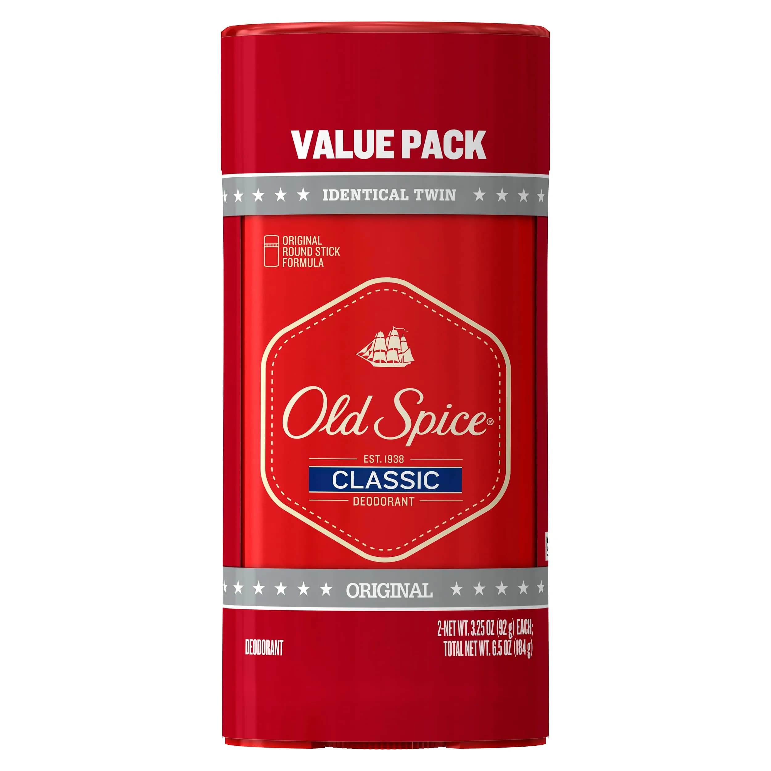 Old Spice Classic Deodorant for Men, Original Scent, 6.5 oz (2-Pack) | 24hr Sweat & Odor Protection - main product image