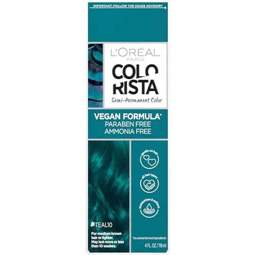L'Oreal Paris Colorista Semi Permanent Hair Color Teal for Brunettes 118ml (4 Fl Oz) | No Bleach Required - main product image