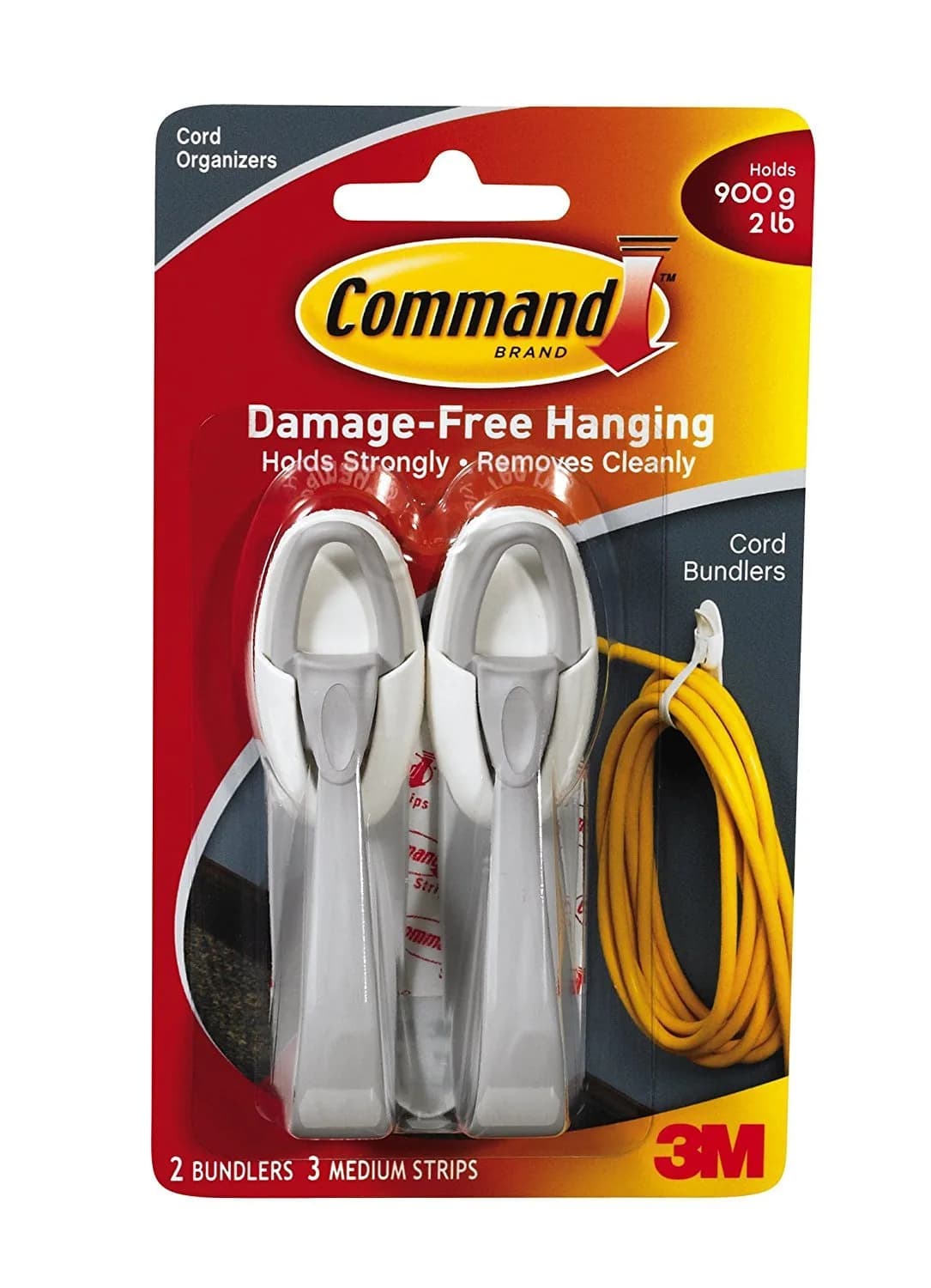 Command Cord Bundlers White 3-Pack | Damage-Free Cord Organization for Home & Office - main product image