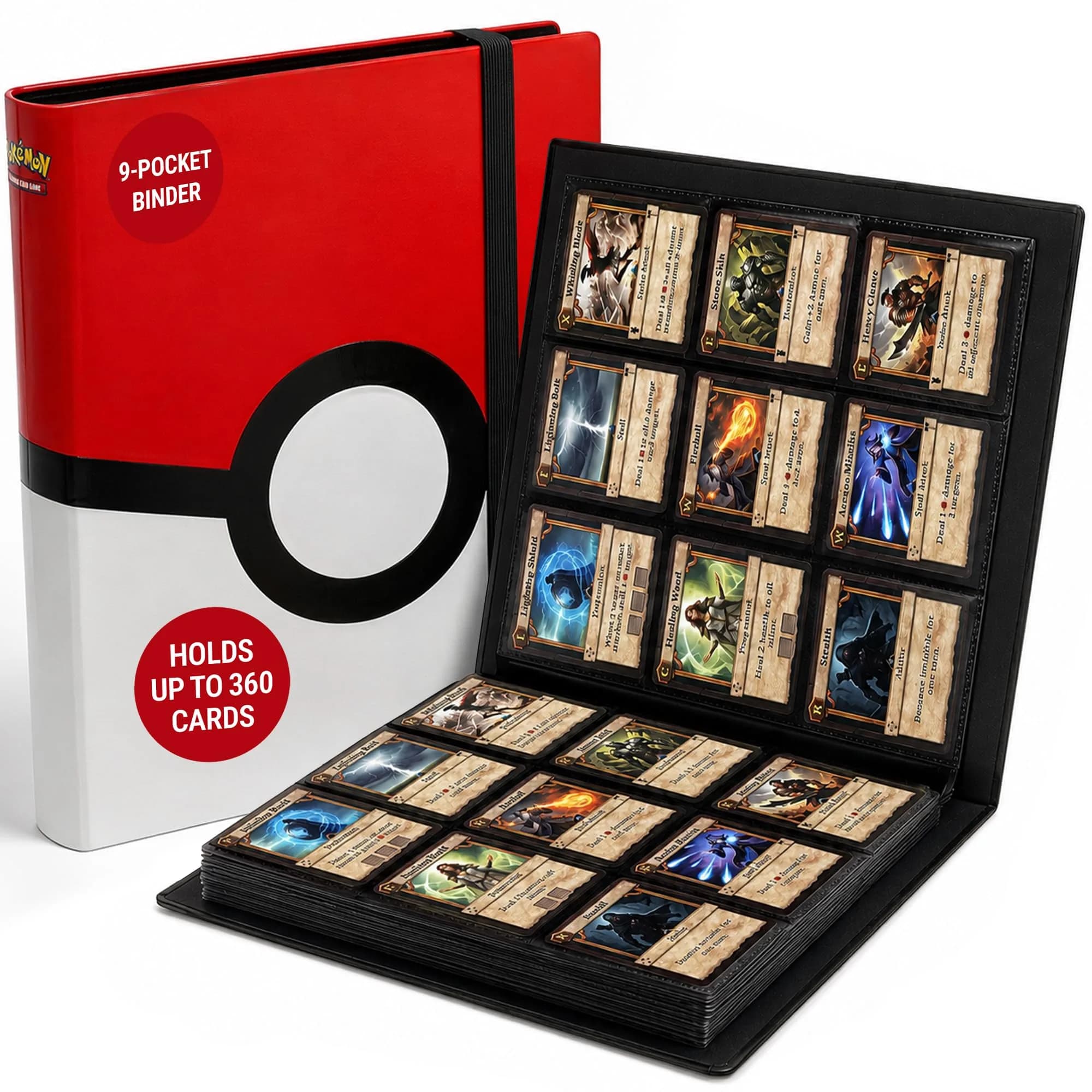 Ultra Pro Pokemon Card Binder 9 Pocket Full-View with Poke Ball Design | Holds 360 Cards - main product image