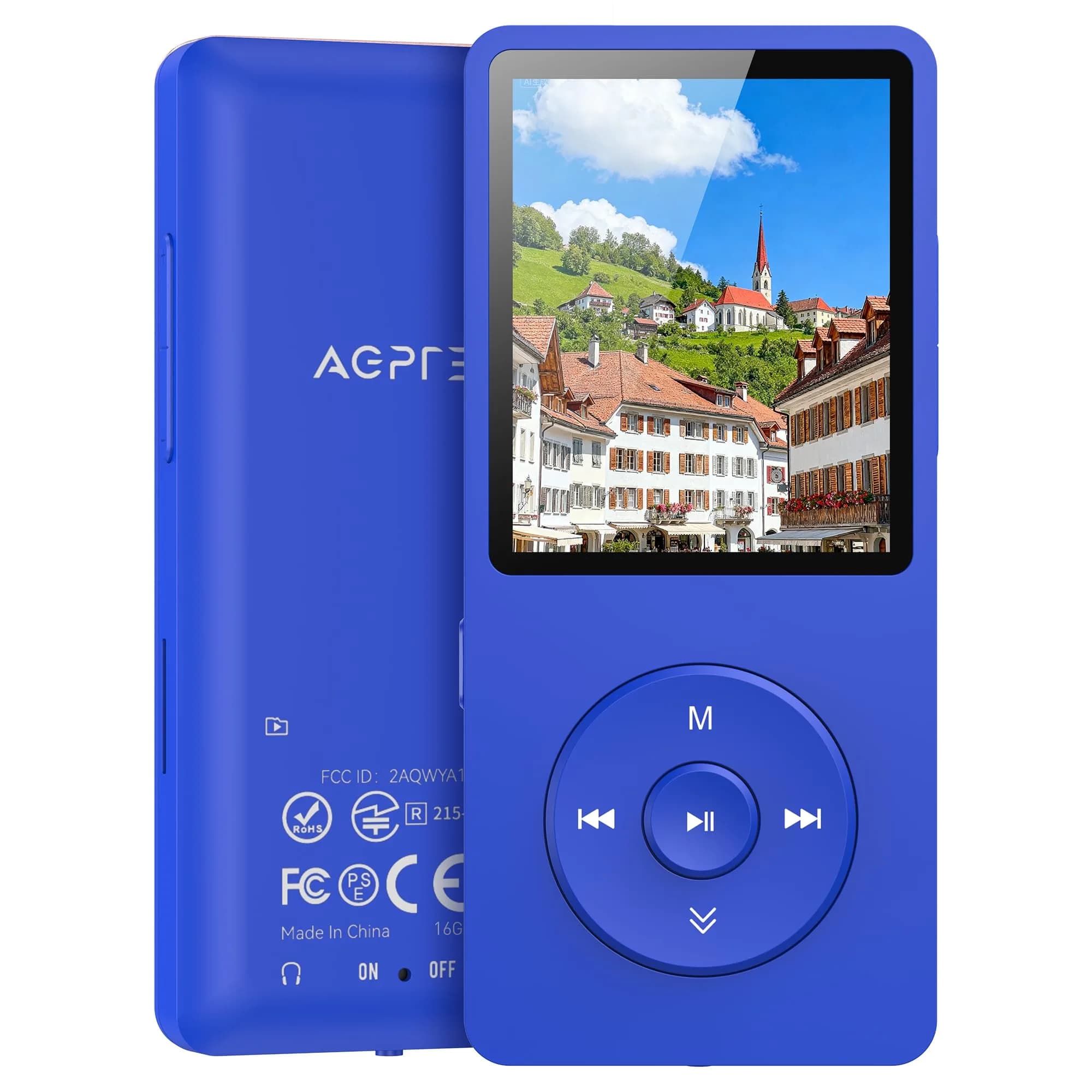 AGPTEK A02S MP3 Player 16GB Dark Blue | 65-Hour Playback Music Player - main product image