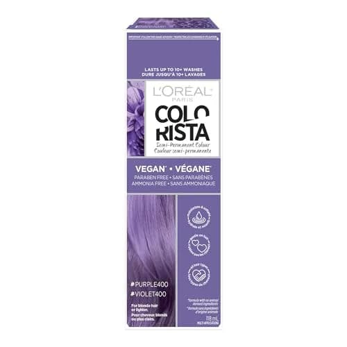 L'Oreal Paris Colorista Semi-Permanent Hair Color Purple 118ml (4 Fl Oz) | Temporary Hair Dye for Bleached & Blonde Hair - main product image