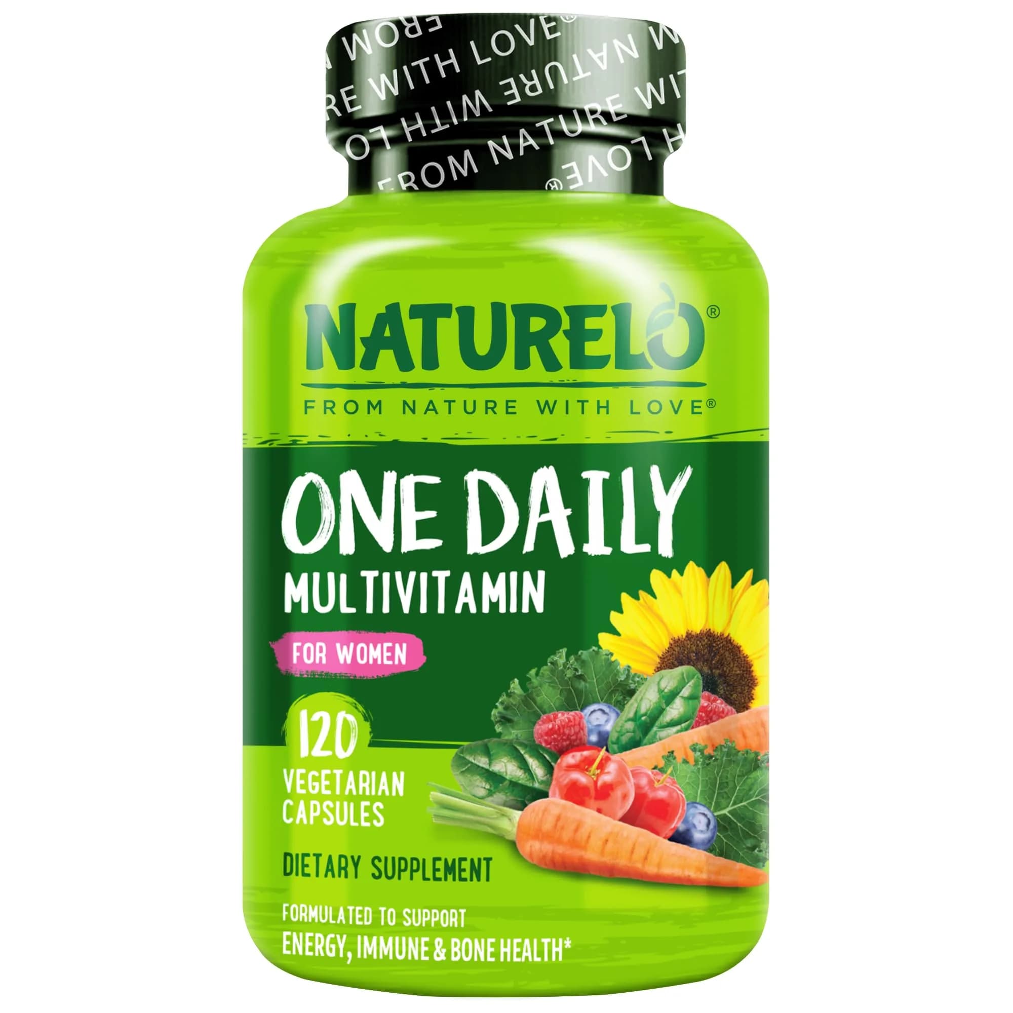 NATURELO One Daily Multivitamin for Women 120 Count | Plant-Based, Vegan, Non-GMO - main product image