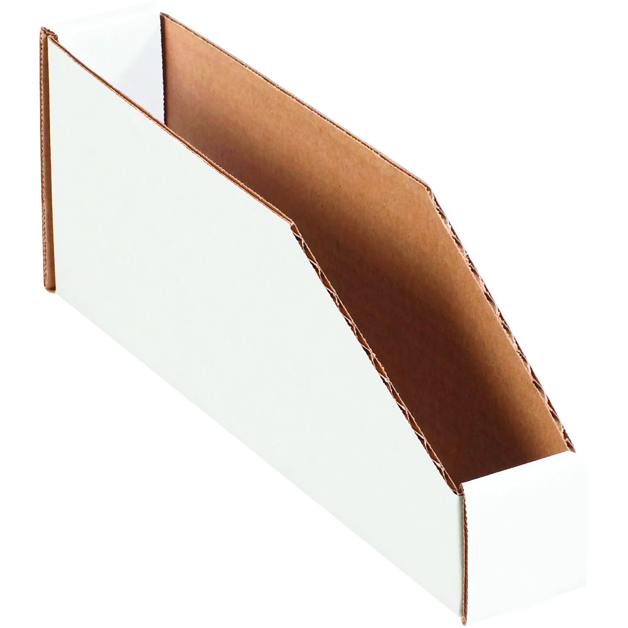 Tape Logic Open Top Bin Boxes 2" x 12" x 4 1/2" White Pack of 50 | Durable Corrugated Storage