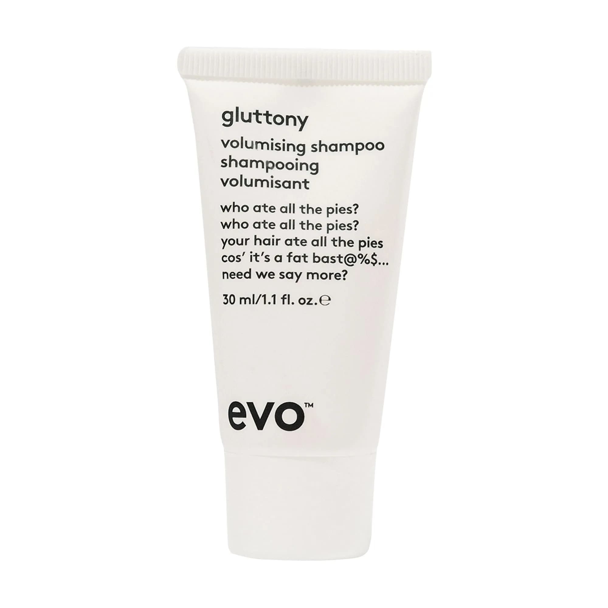 EVO Gluttony Volumizing Shampoo for Fine Hair & All Hair Types, 30ml (1 fl oz) | Sulfate-Free Cleansing for Volume & Body - main product image