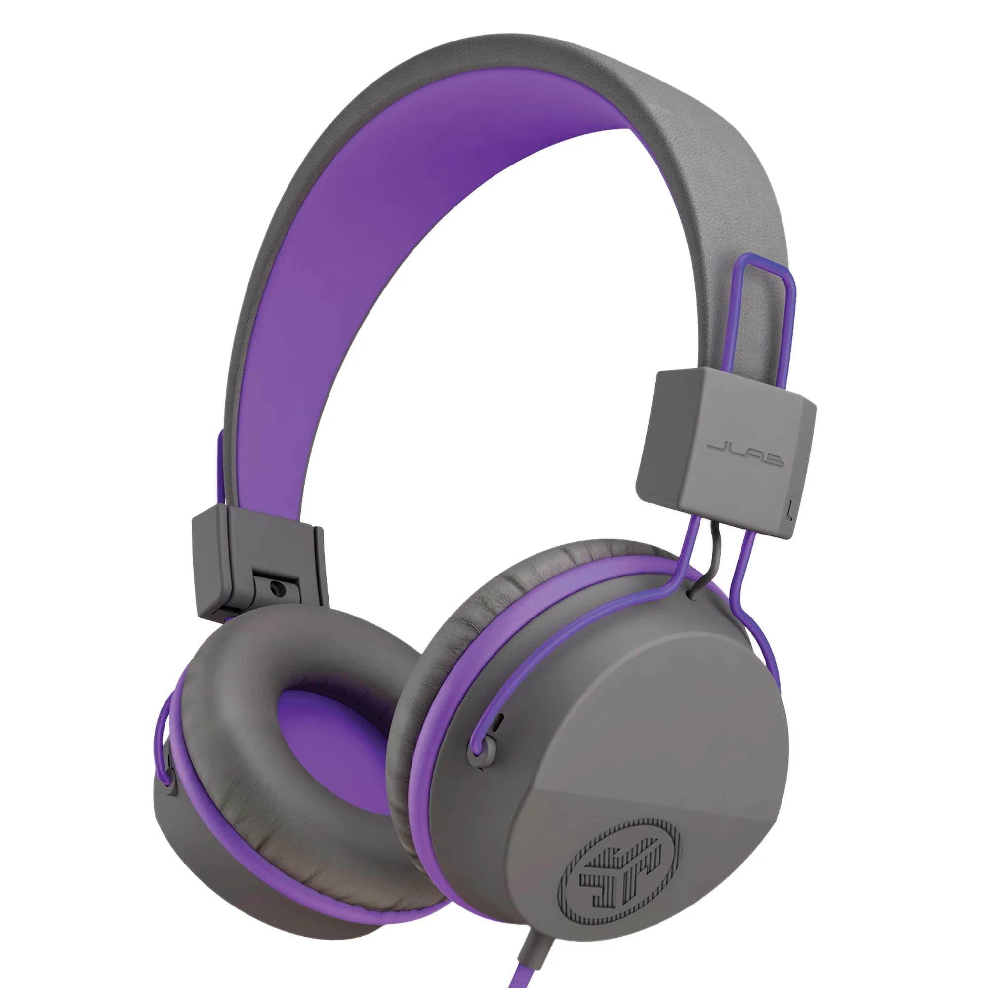 JLab JBuddies Studio Kids Wired On-Ear Headphones | 40mm Dynamic Drivers, 85dB Volume Limiter, Graphite/Purple - main product image
