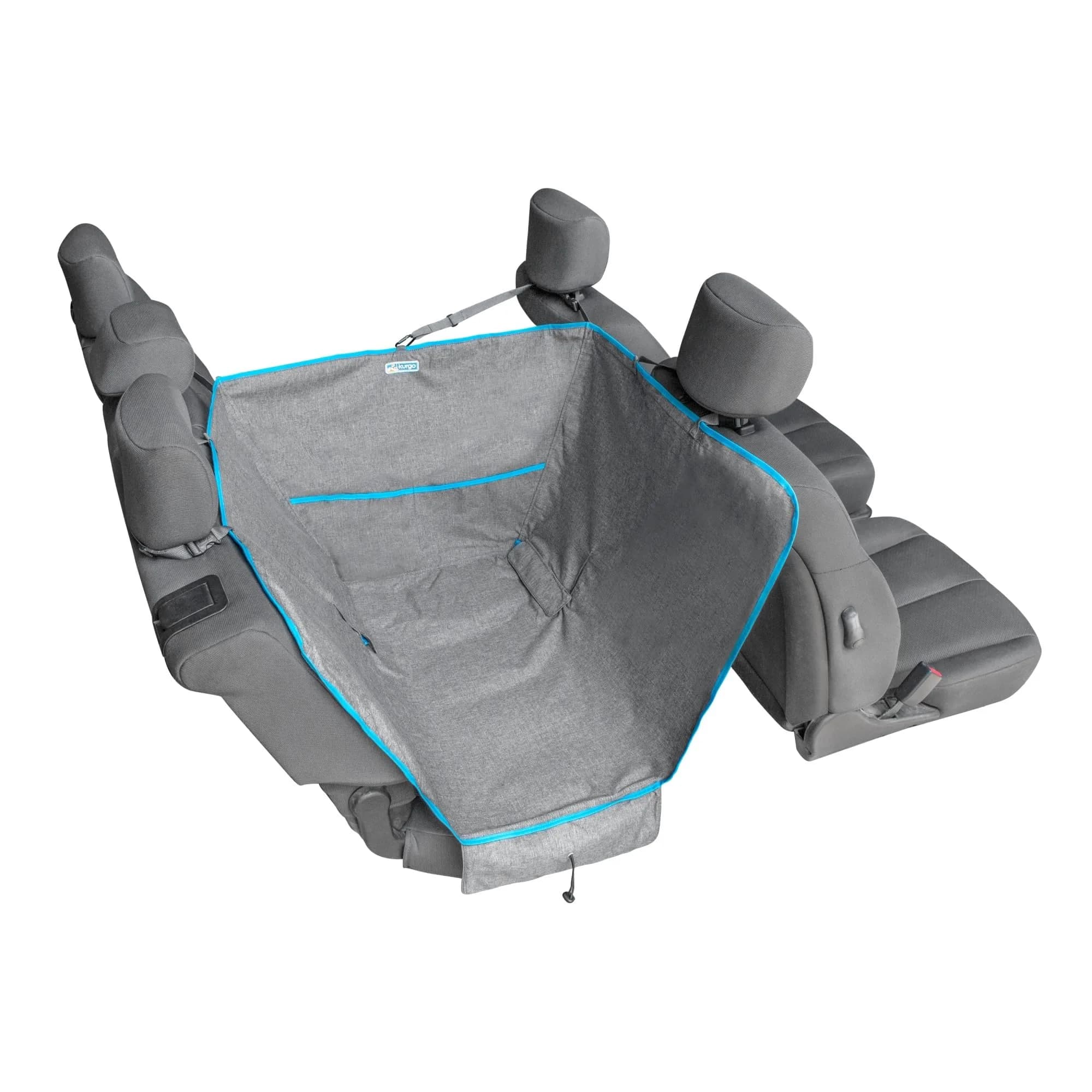 Kurgo Coast to Coast Hammock, Heather Grey, 55" Wide | Waterproof Car Seat Cover for Dogs