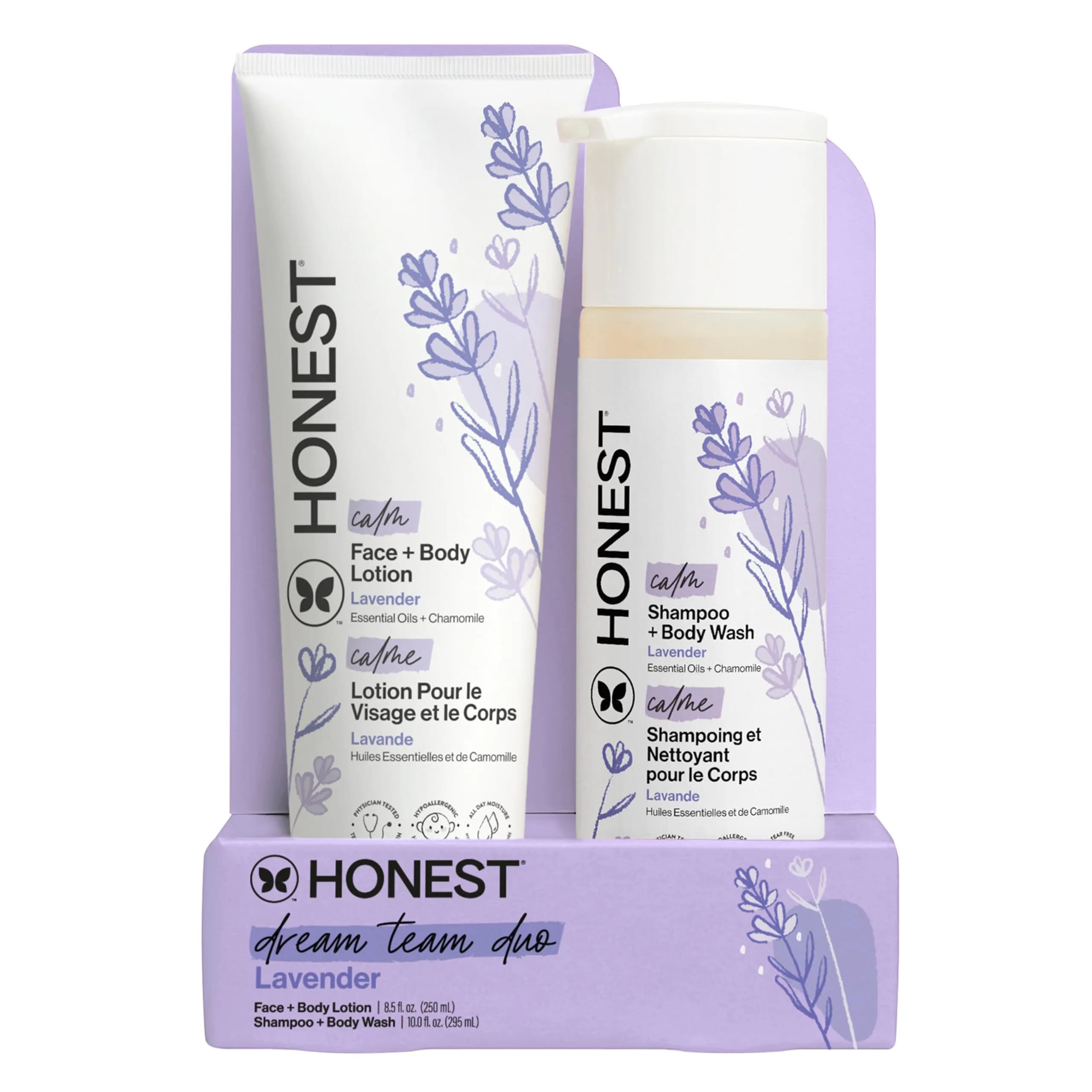 The Honest Company Shampoo Body Wash & Lotion, Lavender Calm, 18.5 Fl Oz | Gentle, Tear-Free, Naturally Derived