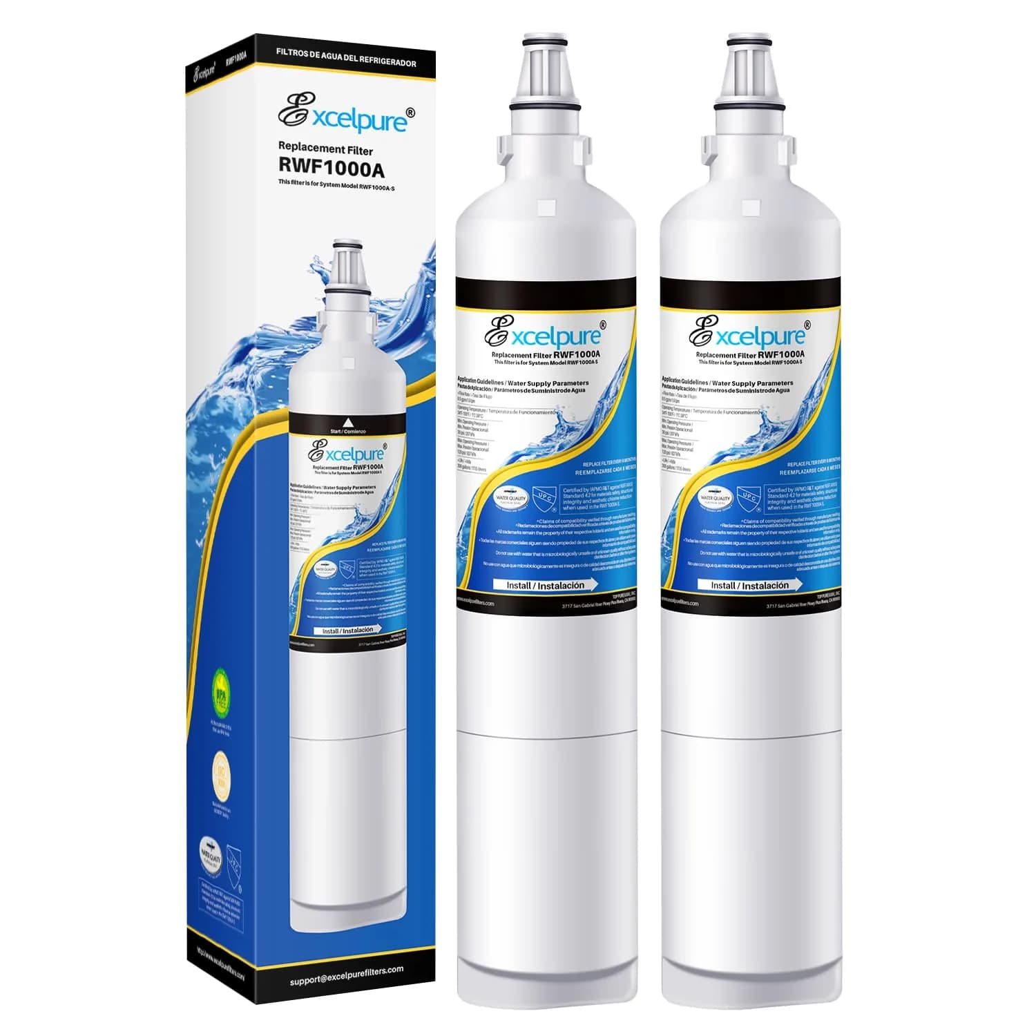 EXCELPURE Water Filter Replacement for LG LT600P | NSF Certified 2 Pack, 0.5 Micron, Removes 99.99% Sediment & Particles