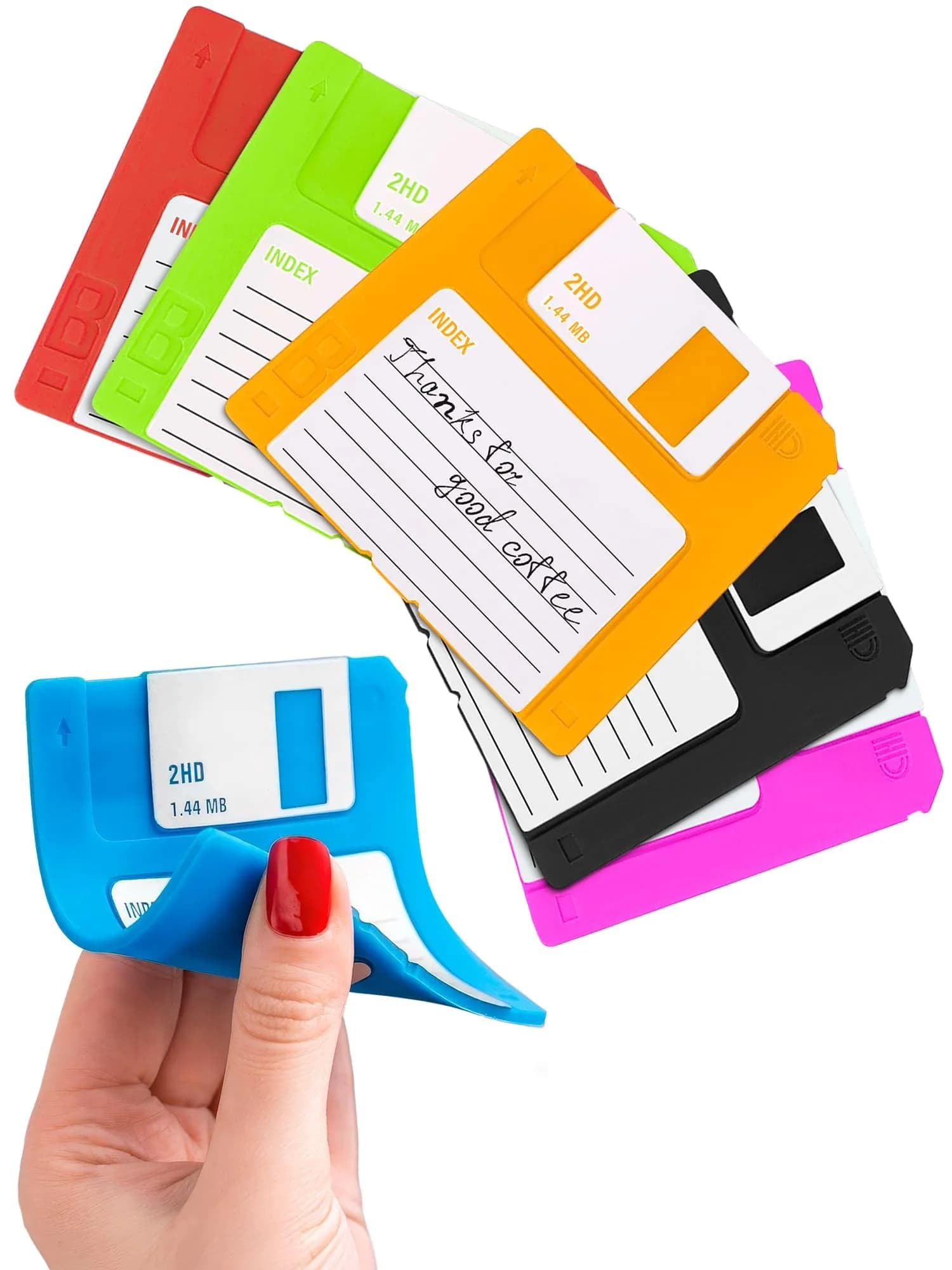 DIMROM 6 Pcs Retro Floppy Coaster for Desk | 3.54"x3.54" Silicone, 80's Nostalgia