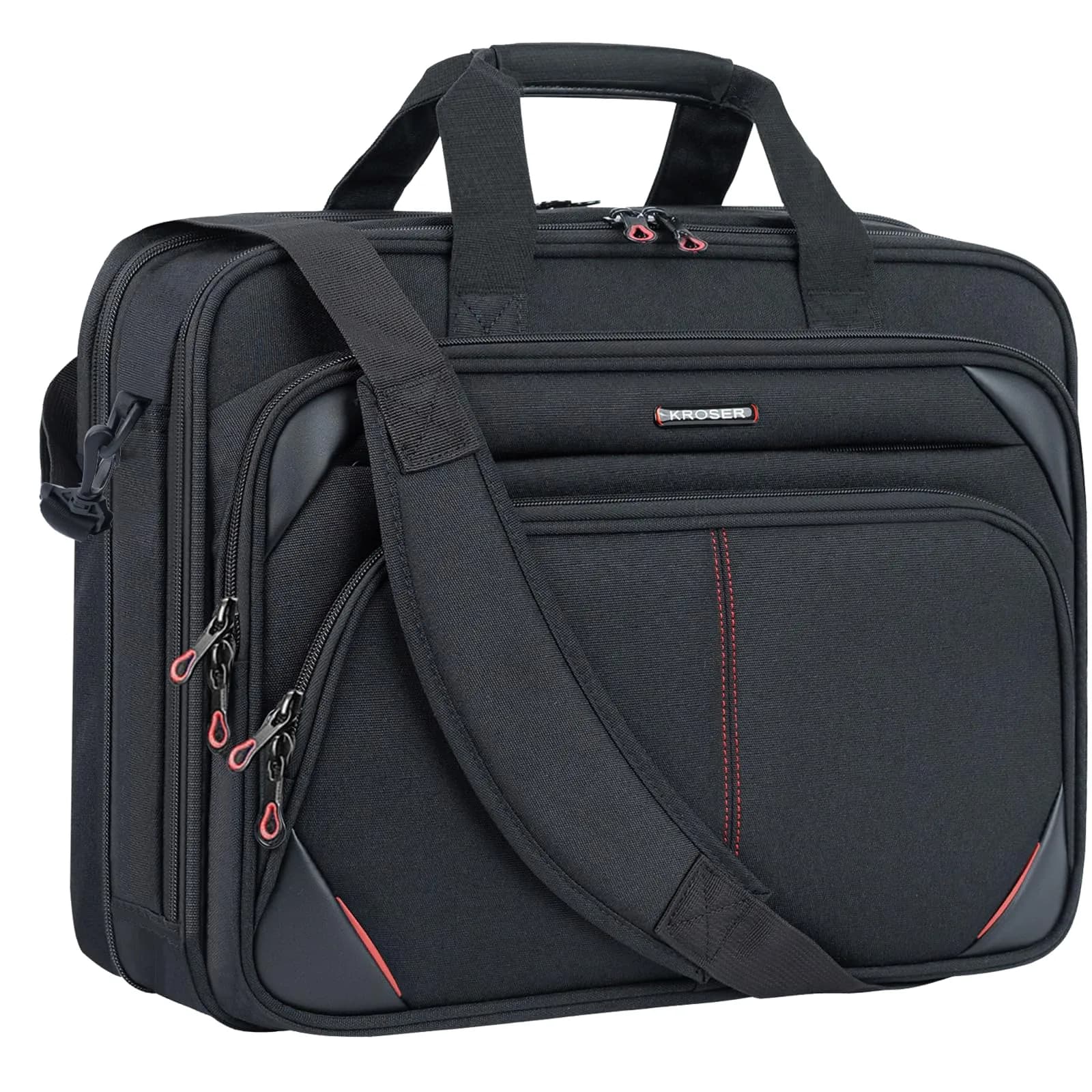 KROSER 15.6 Inch Laptop Briefcase Computer Bag Water-Resistant & Durable | TSA-Friendly, Luggage Strap - main product image