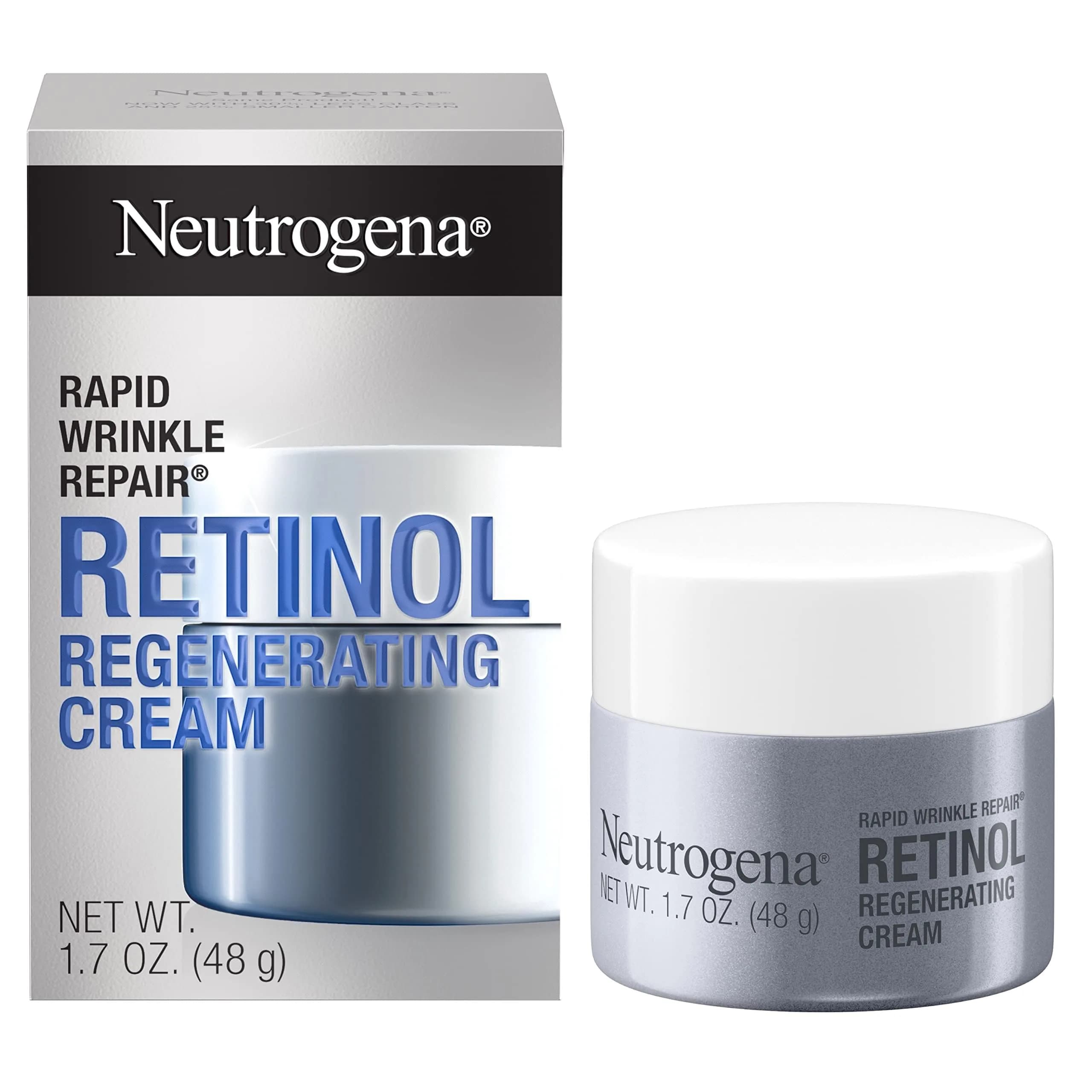 Neutrogena Rapid Wrinkle Repair Regenerating Face Cream 51ml (1.7 Fl Oz) Pack of 3 | Retinol & Hyaluronic Acid for Younger Skin - main product image