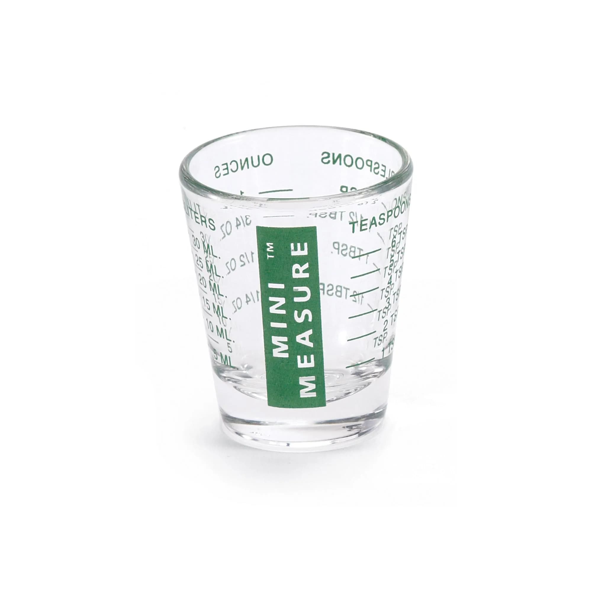 Kolder Mini Measure Heavy Glass, 20-Incremental Measurements | Precise Dry & Liquid Measuring Shot Glass