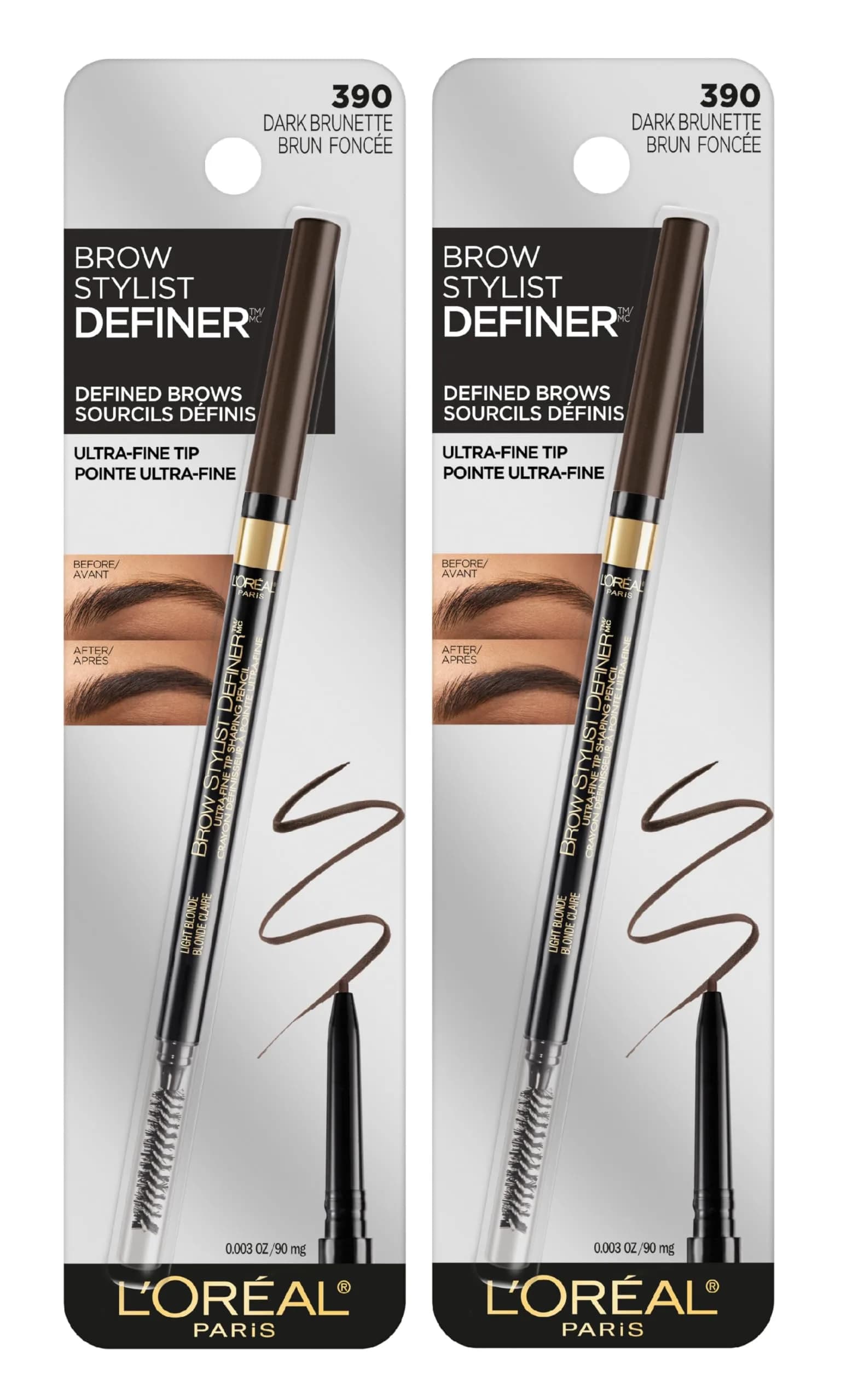 L'Oreal Paris Makeup Brow Stylist Definer Waterproof Eyebrow Pencil, Dark Blonde 0.003 Ounce (Pack of 1) | Ultra-Fine Tip for Natural Brows