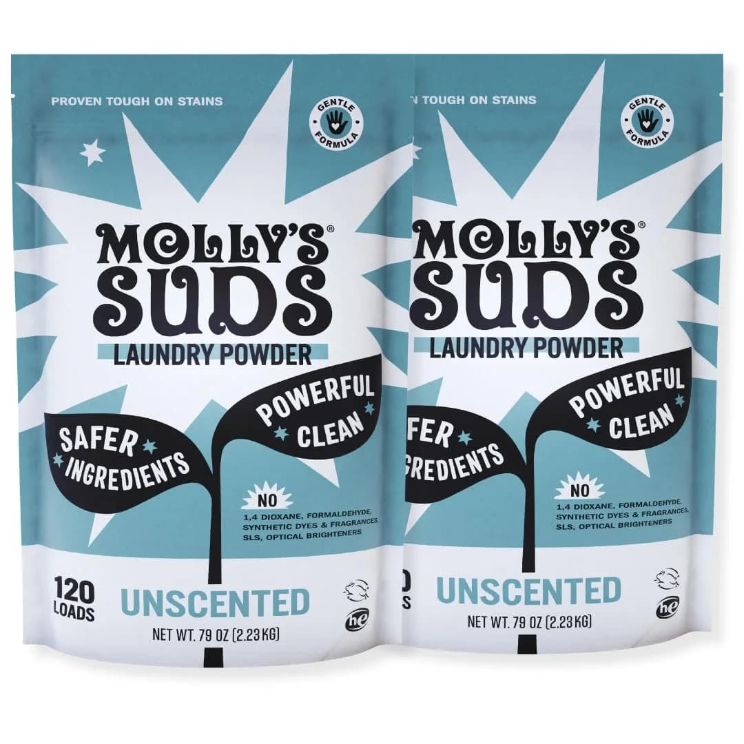 Molly's Suds Original Laundry Detergent Powder for Sensitive Skin, 240 Loads Unscented | Gentle Clean for Indian Households - main product image