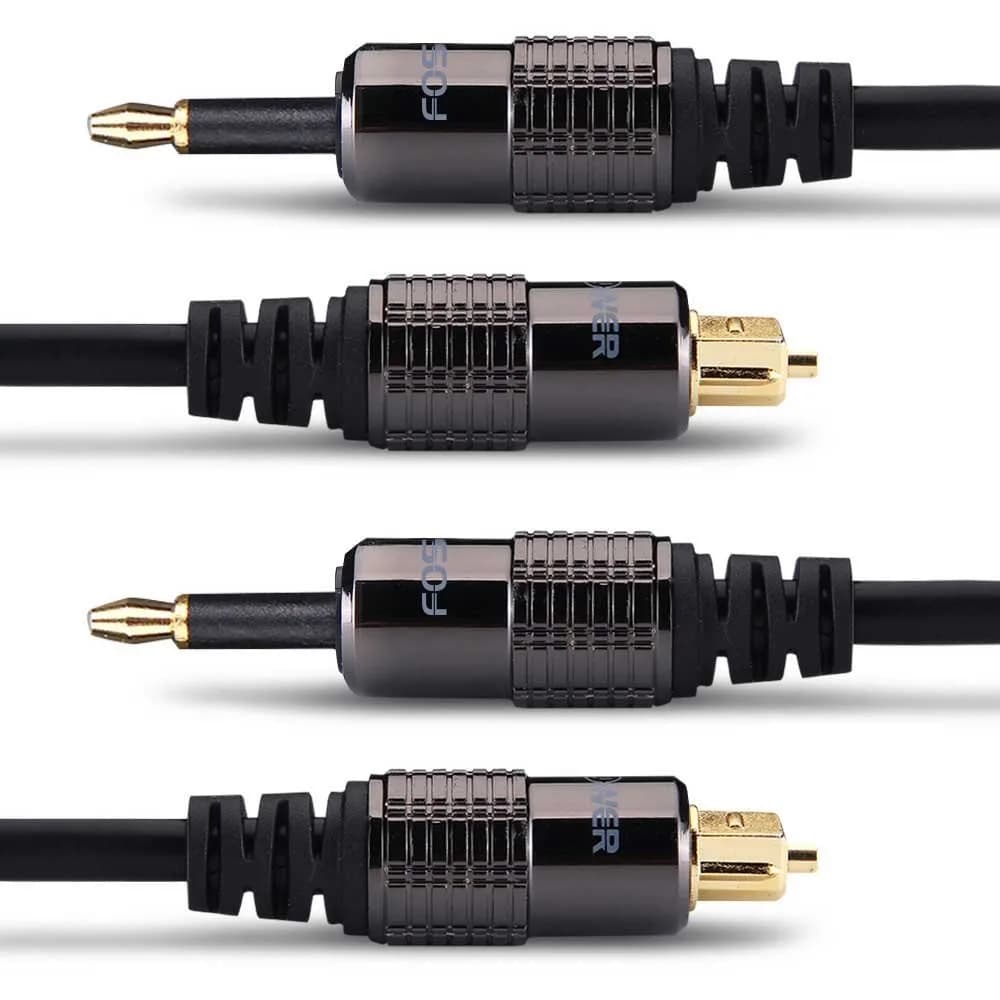 FosPower 24K Gold Plated Toslink to Mini Toslink Cable 3 FT | Digital Optical Audio Connection (70-120 chars)