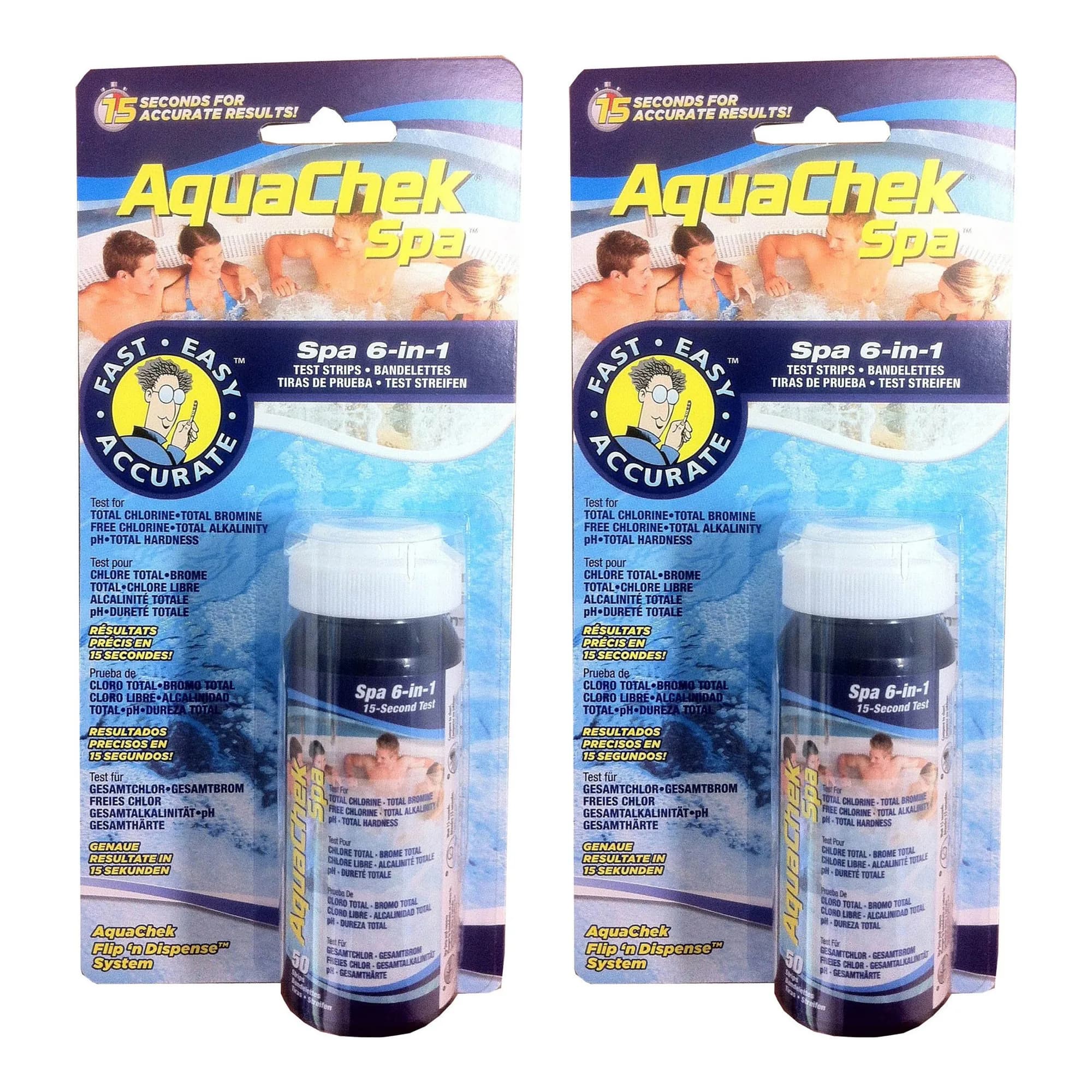 AquaChek Spa 6-in-1 Test Strips 2-Pack | Test Spa Water Chemistry in Seconds - main product image