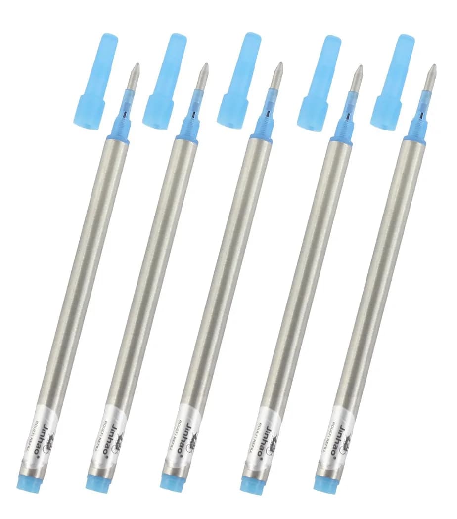 Gullor Spiral Refills for Jinhao Rollerball Pen | Blue Ink, 0.7mm, Set of 10 - main product image