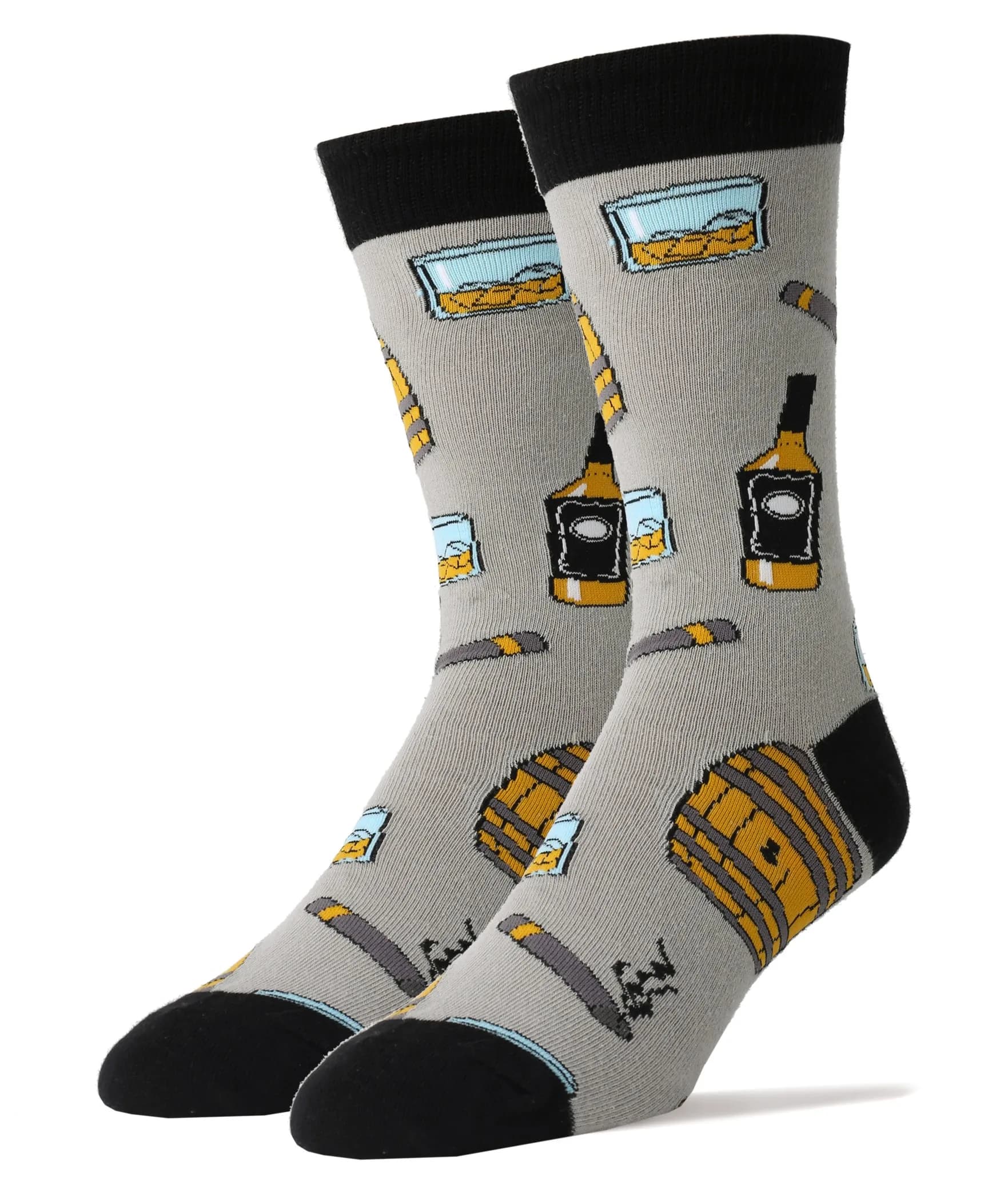 ooohyeah Men's Novelty Funny Drinking Crew Socks Whiskey Me | Casual Cotton Socks with Sayings - main product image