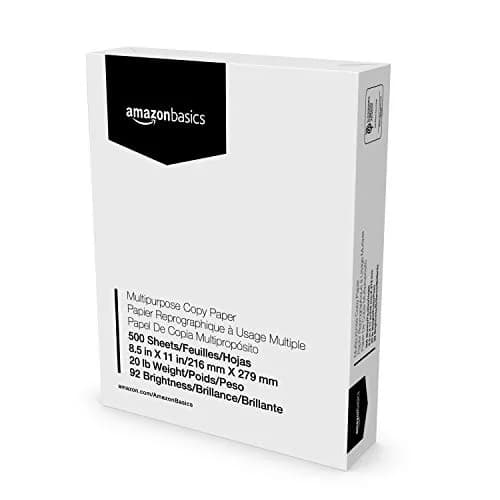 Amazon Basics Multipurpose Copy Printer Paper, 8.5 x 11 Inches, 20 lb, 92 Bright, White, Truckload | 4.2 Million Sheets - main product image